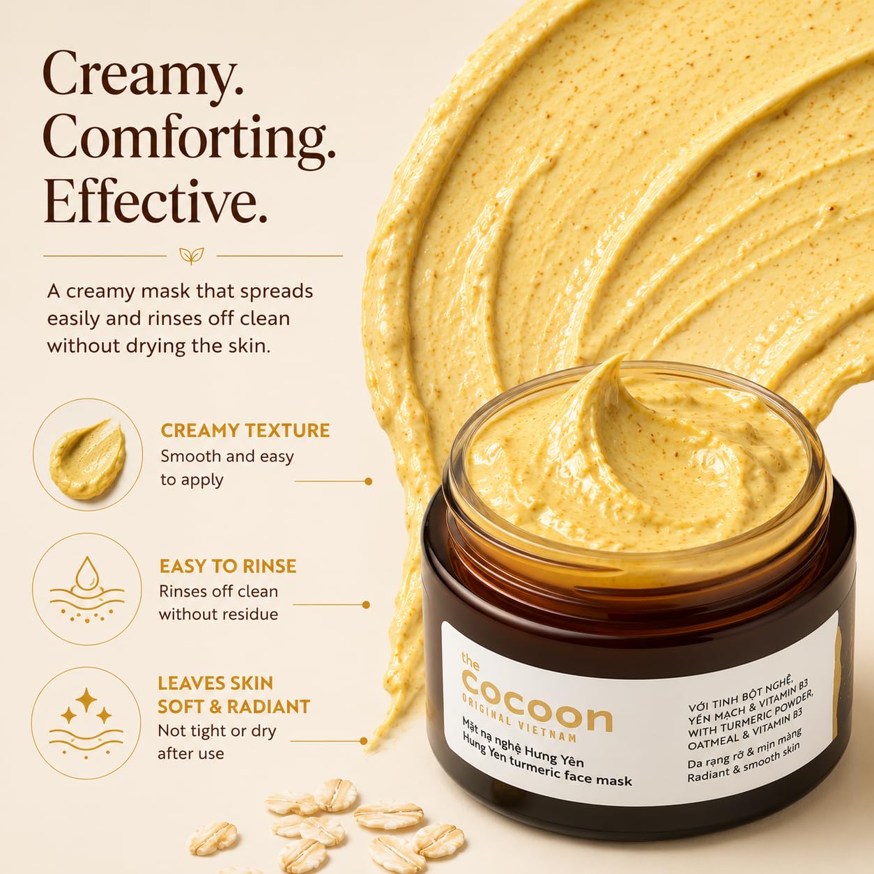 COCOONORIGINAL Vietnam Hung Yen Turmeric Face Mask 100ml / 3.38 - COCOONORIGINAL