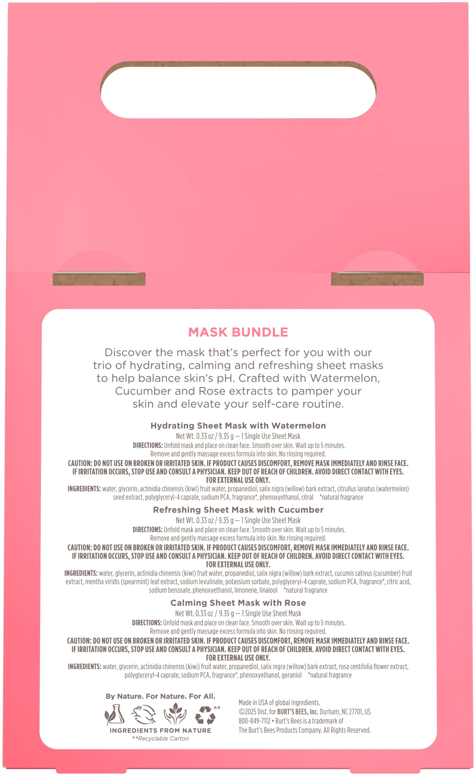 Burt's Bees Mothers Day Gifts, Face Mask Bundle Set, - Burt's Bees