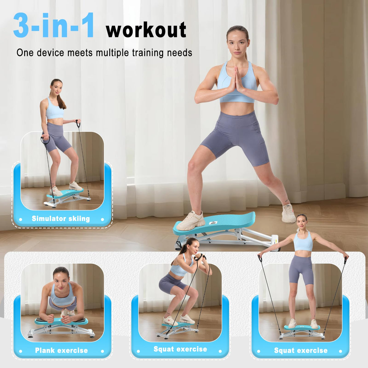 Ski Balance Board Rocking Stepper Ski Simulator for Home - HOTWAVE Official Imagery - 6