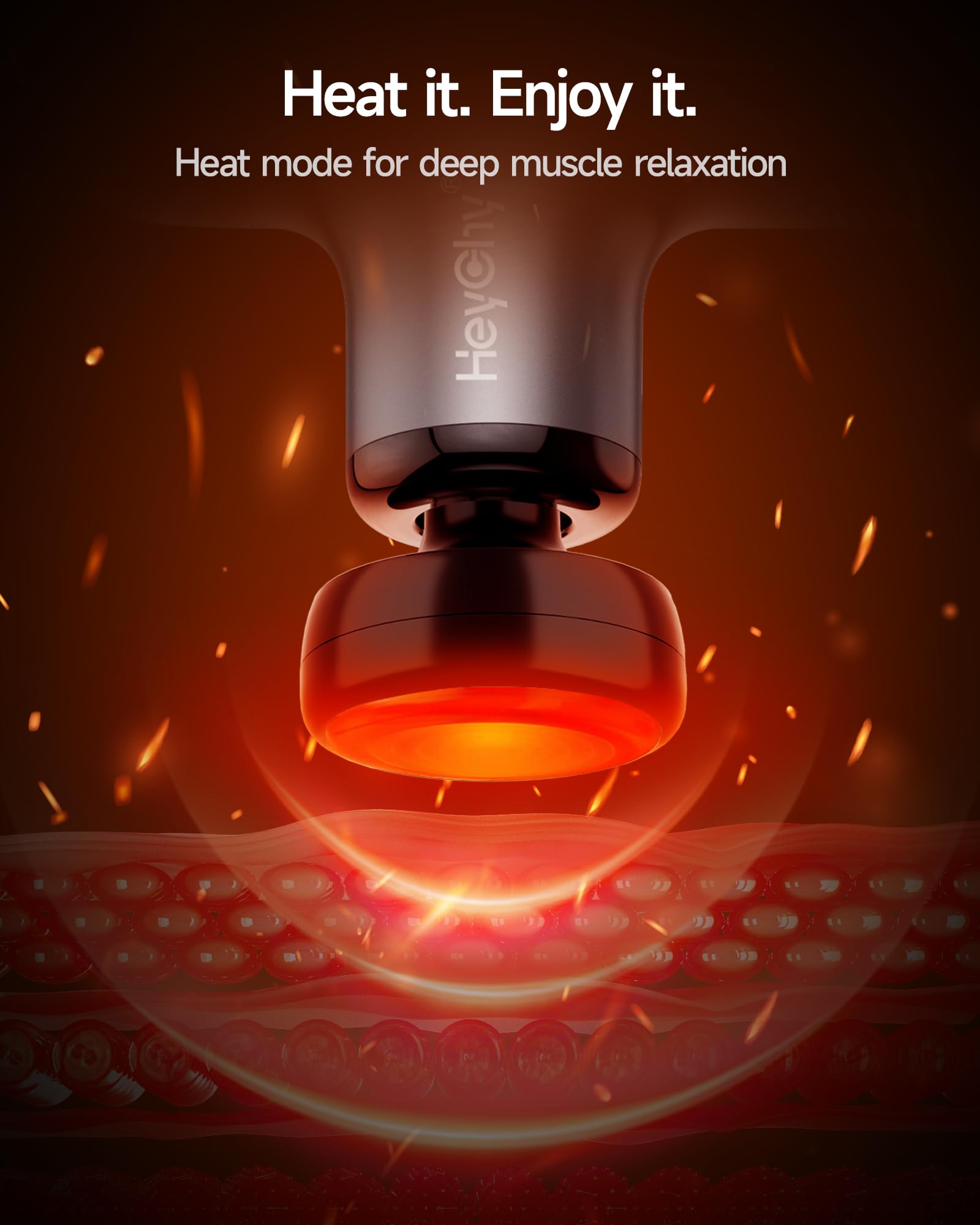 HEYCHY Mini Massage Gun Deep Tissue with Heat, FSA Eligible Massager Gun for Bac - HEYCHY Official Product View 2