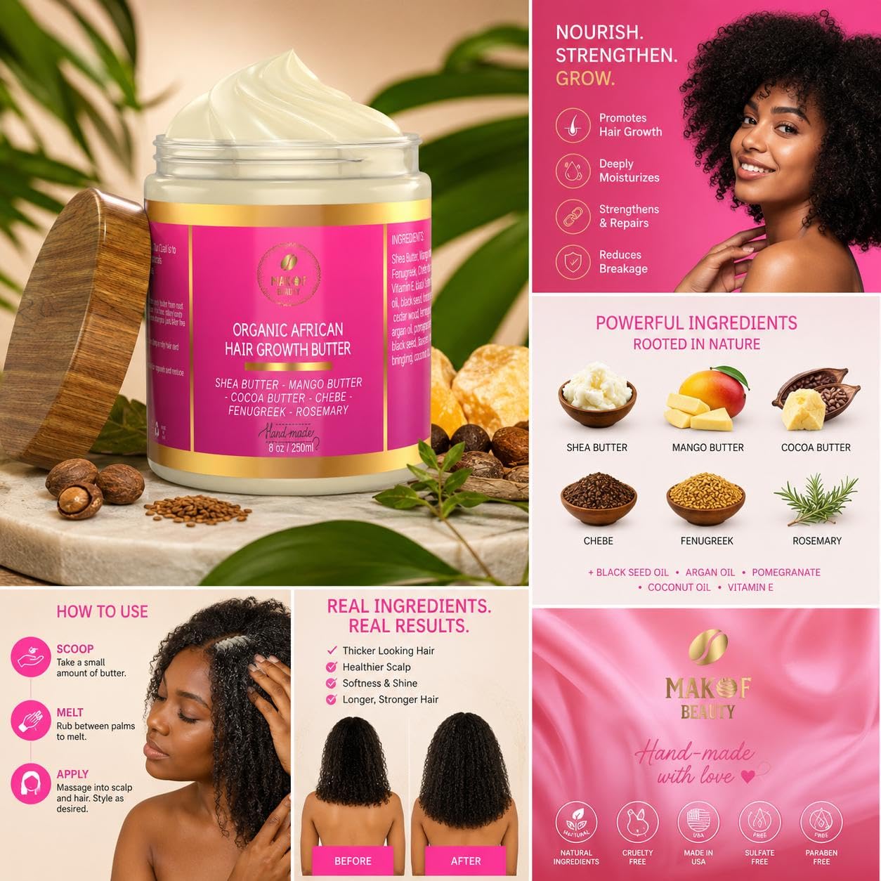 MAKOF BEAUTY Chebe Hair Growth and Thickening Butter - Ayurvedic Deep - MAKOF BEAUTY Official Product View 9