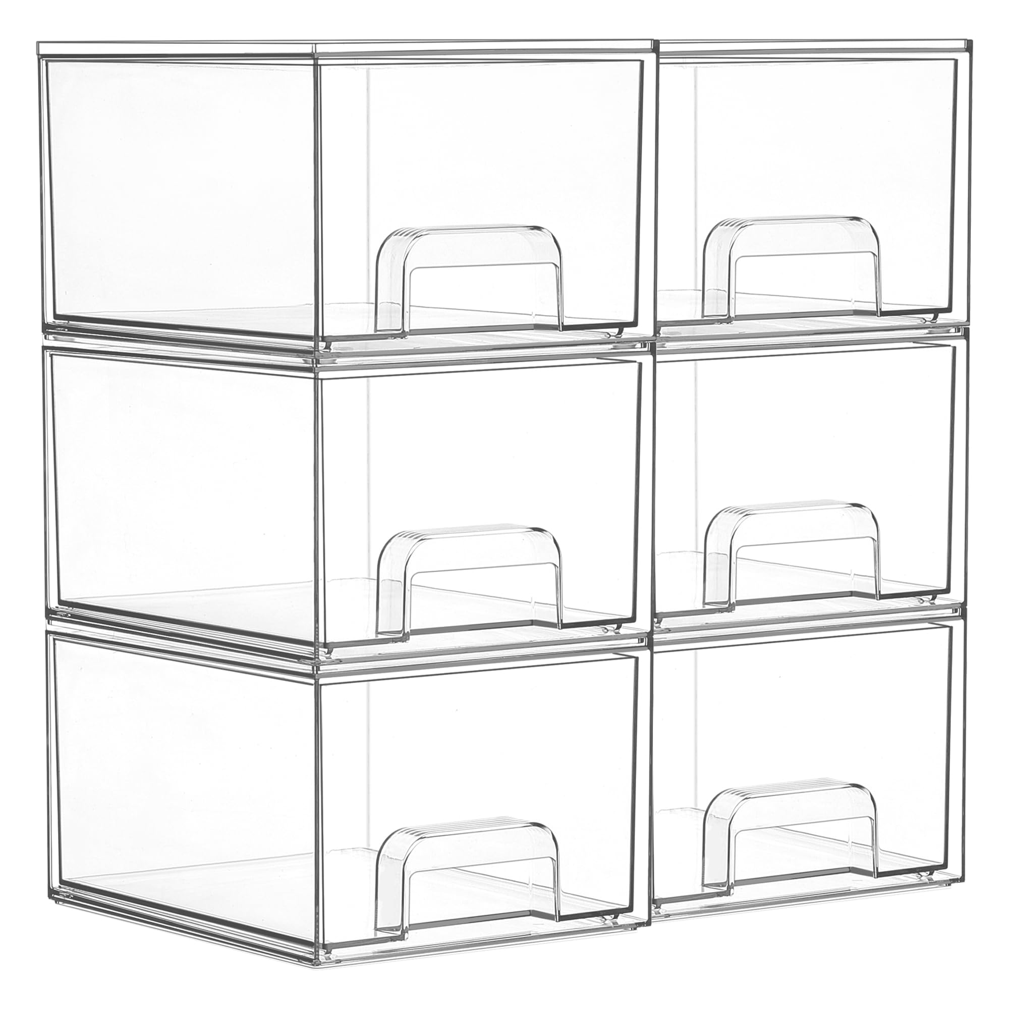 Vtopmart 4 Pack Small Clear Stackable Storage Drawers, Fits Narrow Spaces - Vtopmart Official Product View 10