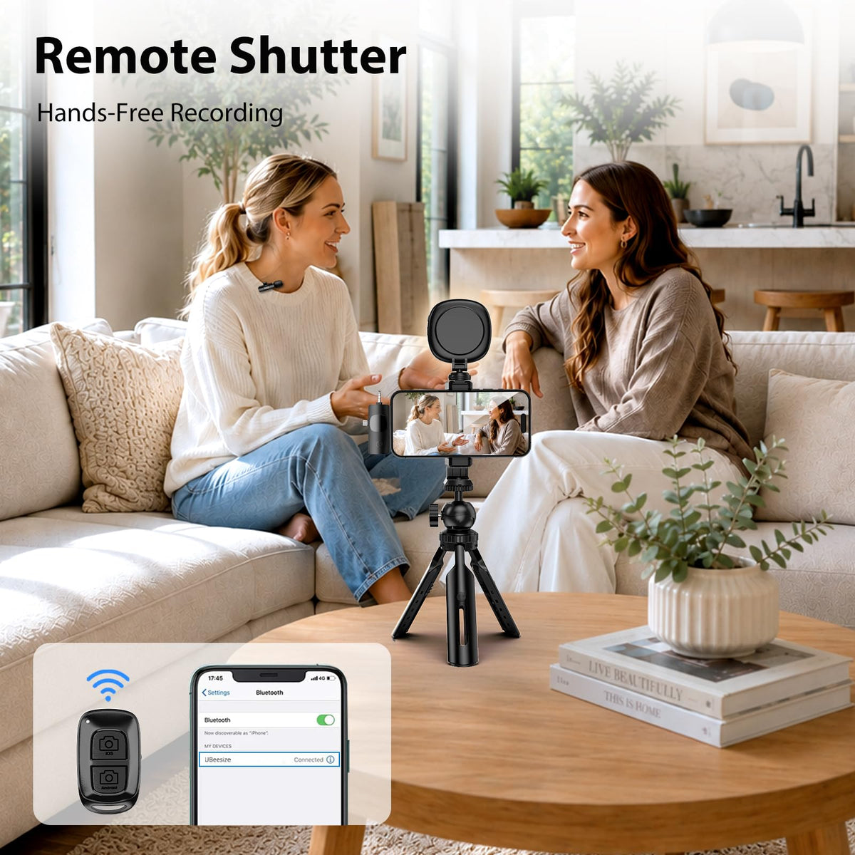 UBeesize Vlogging Kit for iPhone Android with Wireless Mic - UBeesize Official Imagery - 5