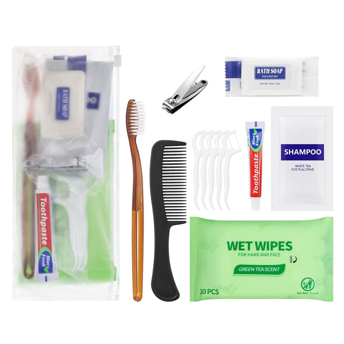 Travel Size Toiletries Kit Individually Packed Personal - Gisdo Official Imagery - 1