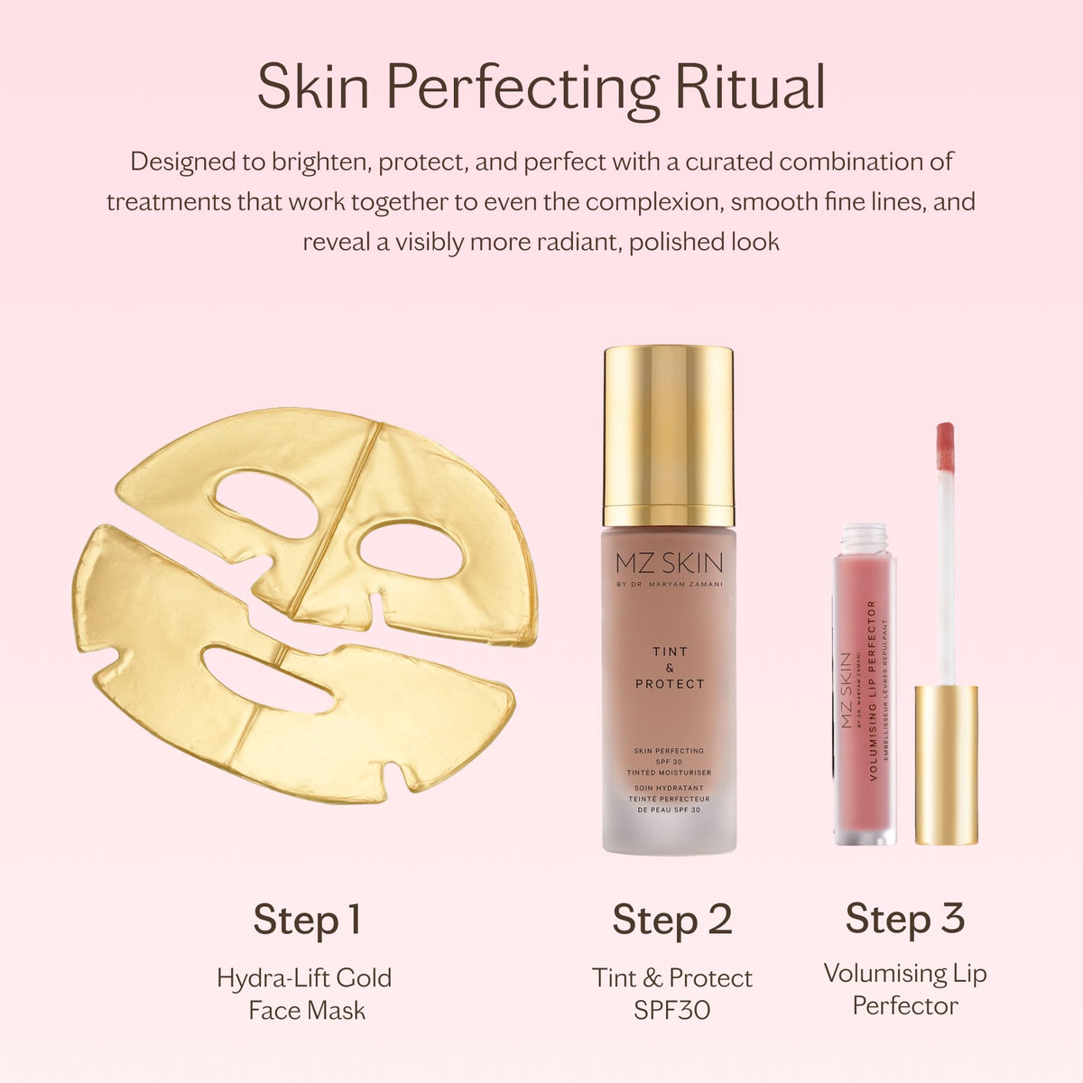 MZ Skin Hydra Lift Gold Facial Treatment Mask I Gold Infused - Premium Selection Official Imagery - 7