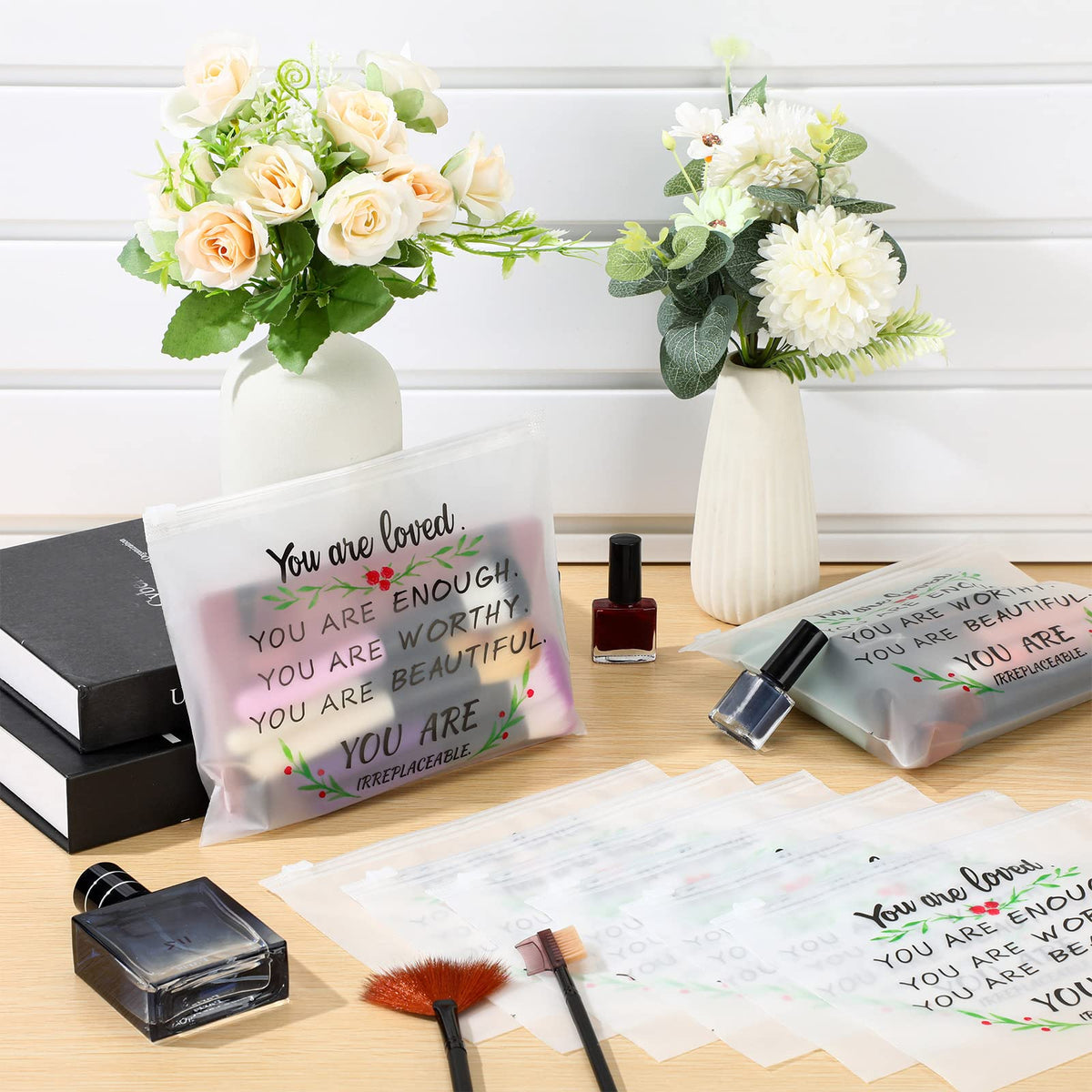 150 Pcs Makeup Bags Inspirational Gifts Bulk for Women Fresh - Sweetude Official Imagery - 3