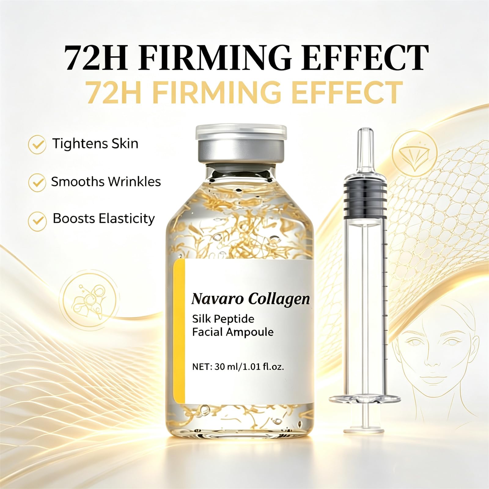 Navaro Peptide Deep Collagen Lifting Ampoule, Advanced Silk - Navaro Collagen