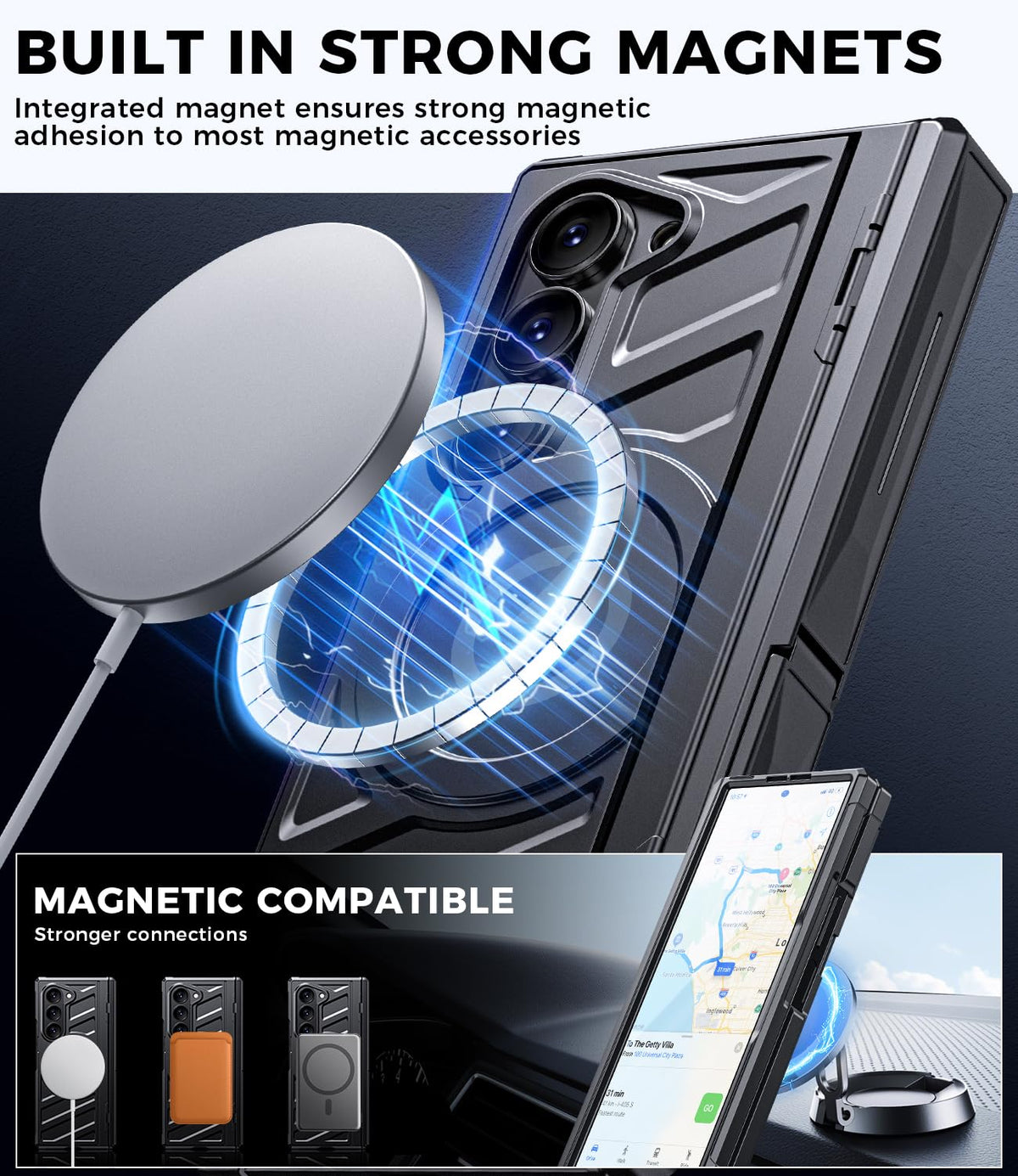 Magnetic for Galaxy Z Fold 6 Case Heavy Duty Armor Phone - LEIAU Official Imagery - 3