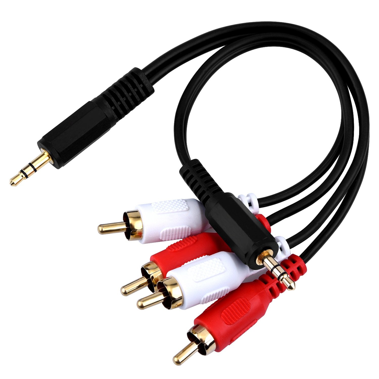Eboot 2 Pack 3.5mm to 2 RCA Male Audio Cable Adapter 6 Inch by EBOOT - Angle View 6
