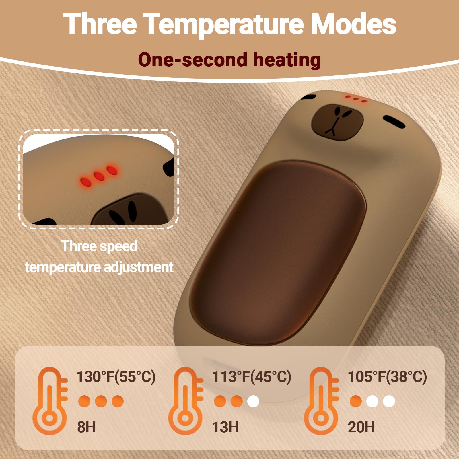 Redpepper Capybara AI Hand Warmers Rechargeable 2 Packs 24 Hrs Heater - View 4