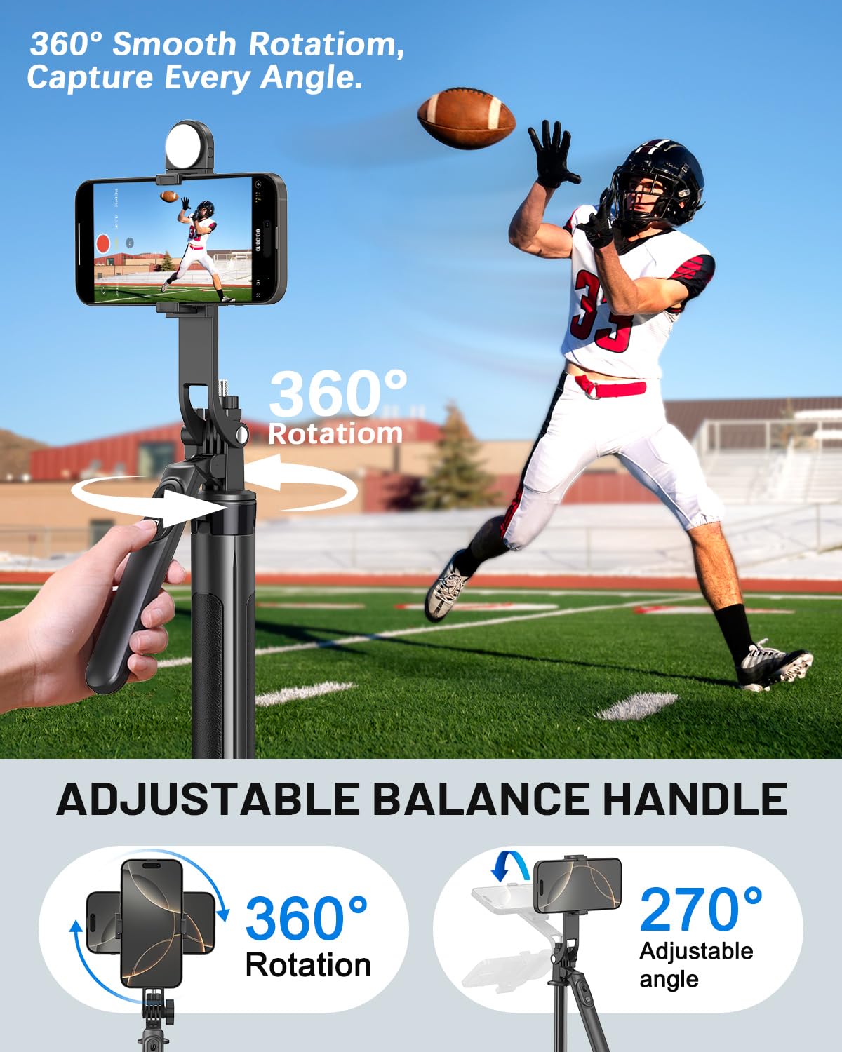Yeaki Vlogging Kit for iPhone Android 71 Selfie Stick Tripod - Yeaki Official Imagery - 6