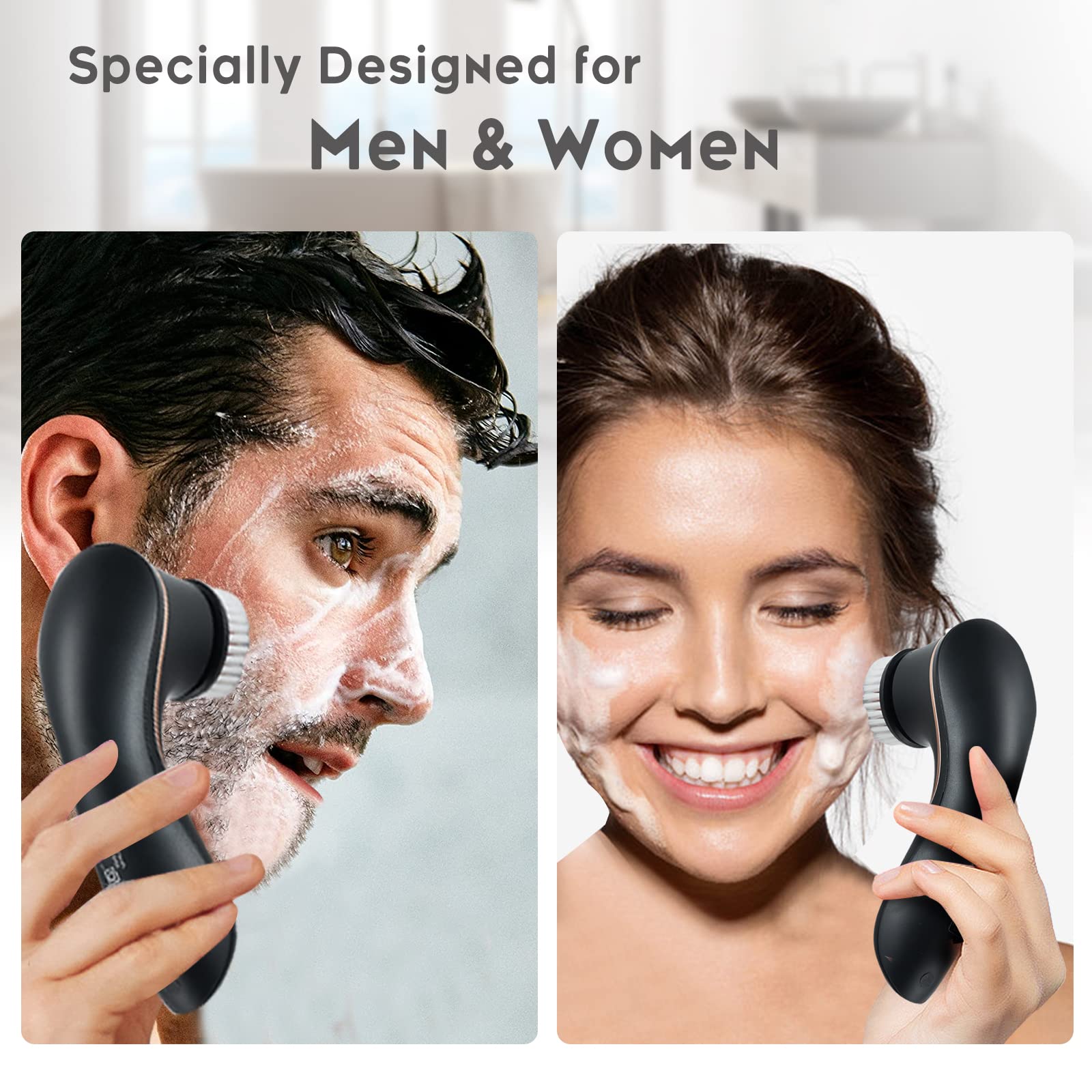 Facial Cleansing Brush Electric Face Scrubber Rechargeable - Orauley Official Imagery - 3