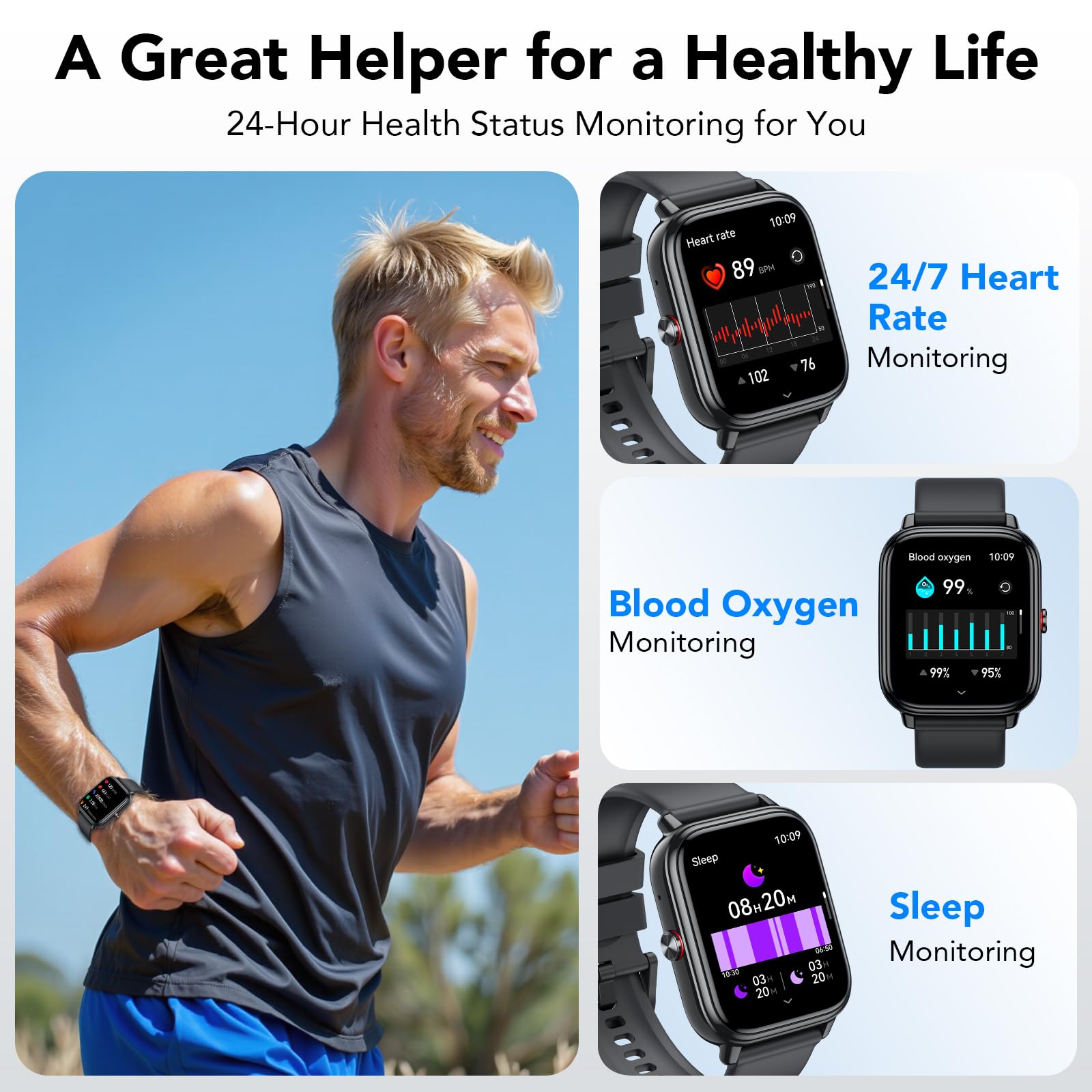 Tiksounds Smart Watch for Men Women  ,1.83" HD Touchscreen Fitness Tra - View 4