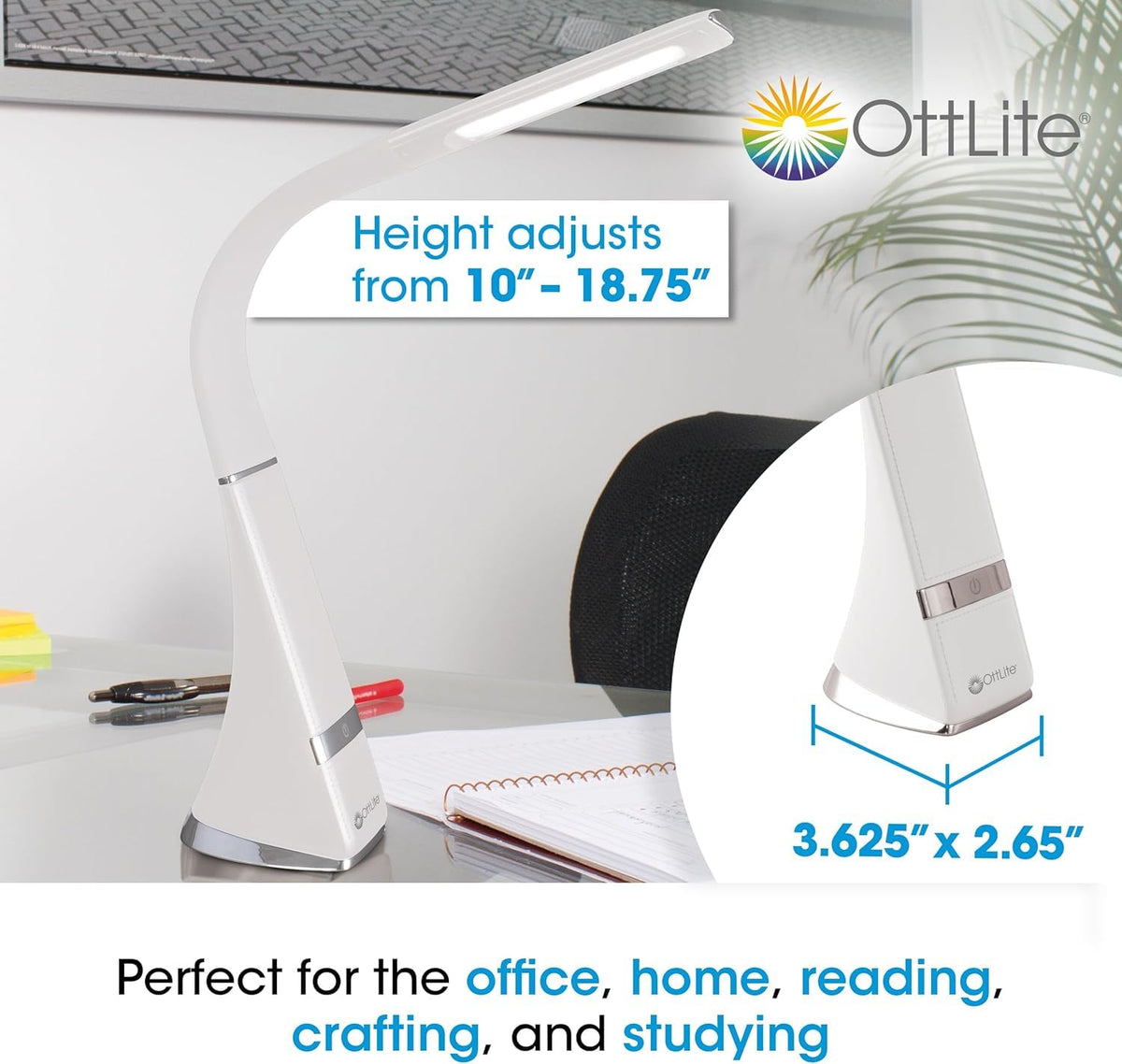 OttLite Recharge LED Travel Lamp Rechargeable White - OttLite Official Imagery - 6