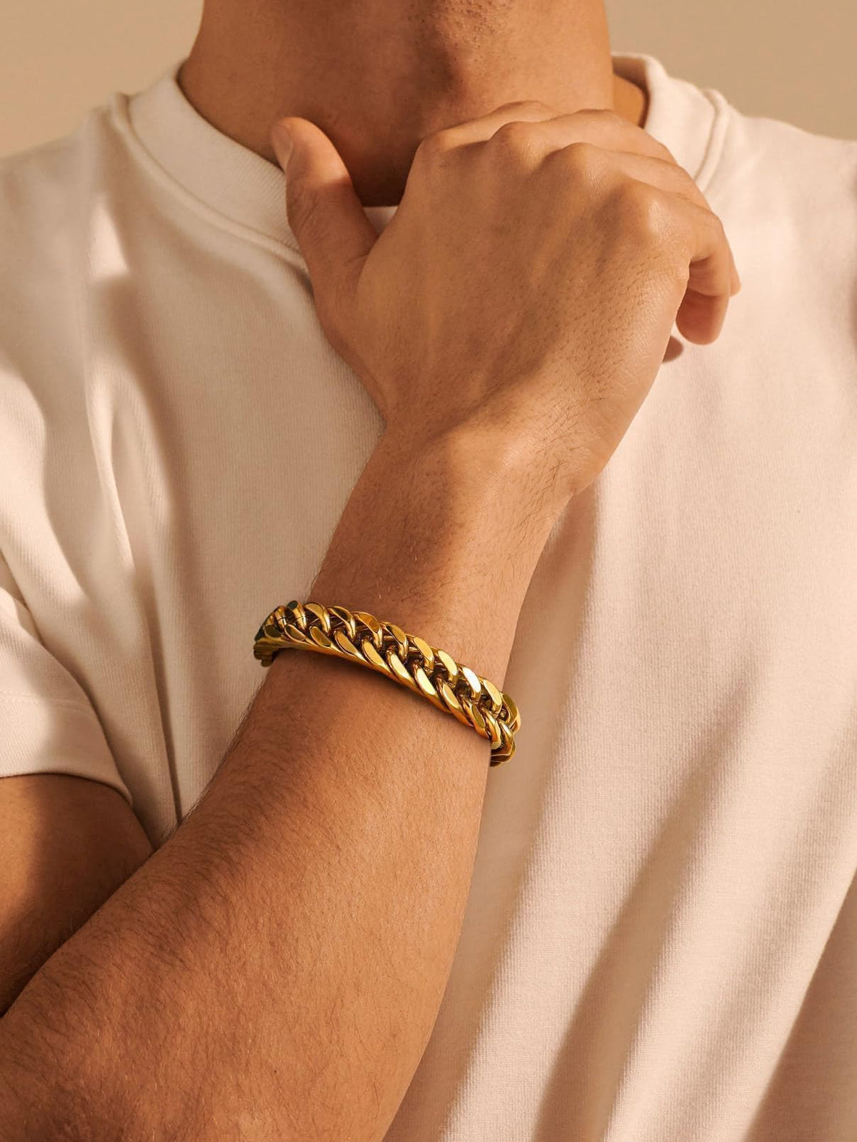 FaithHeart Mens Stainless Steel Cuban Link Bracelet Tarnish - FaithHeart Official Imagery - 6