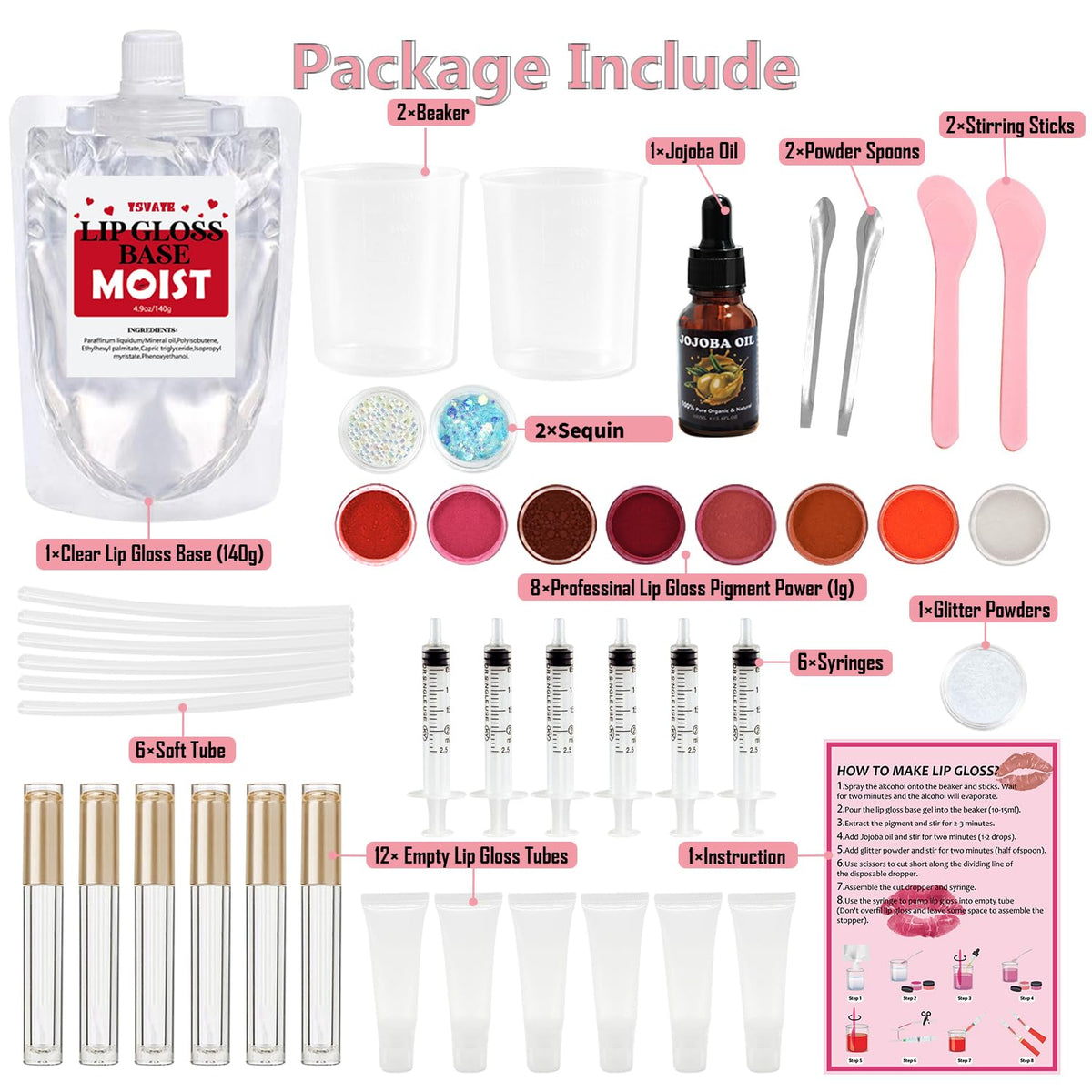 Lip Gloss Making Kit Lipgloss Making Kit for Women Beginner - TSVATE Official Imagery - 5