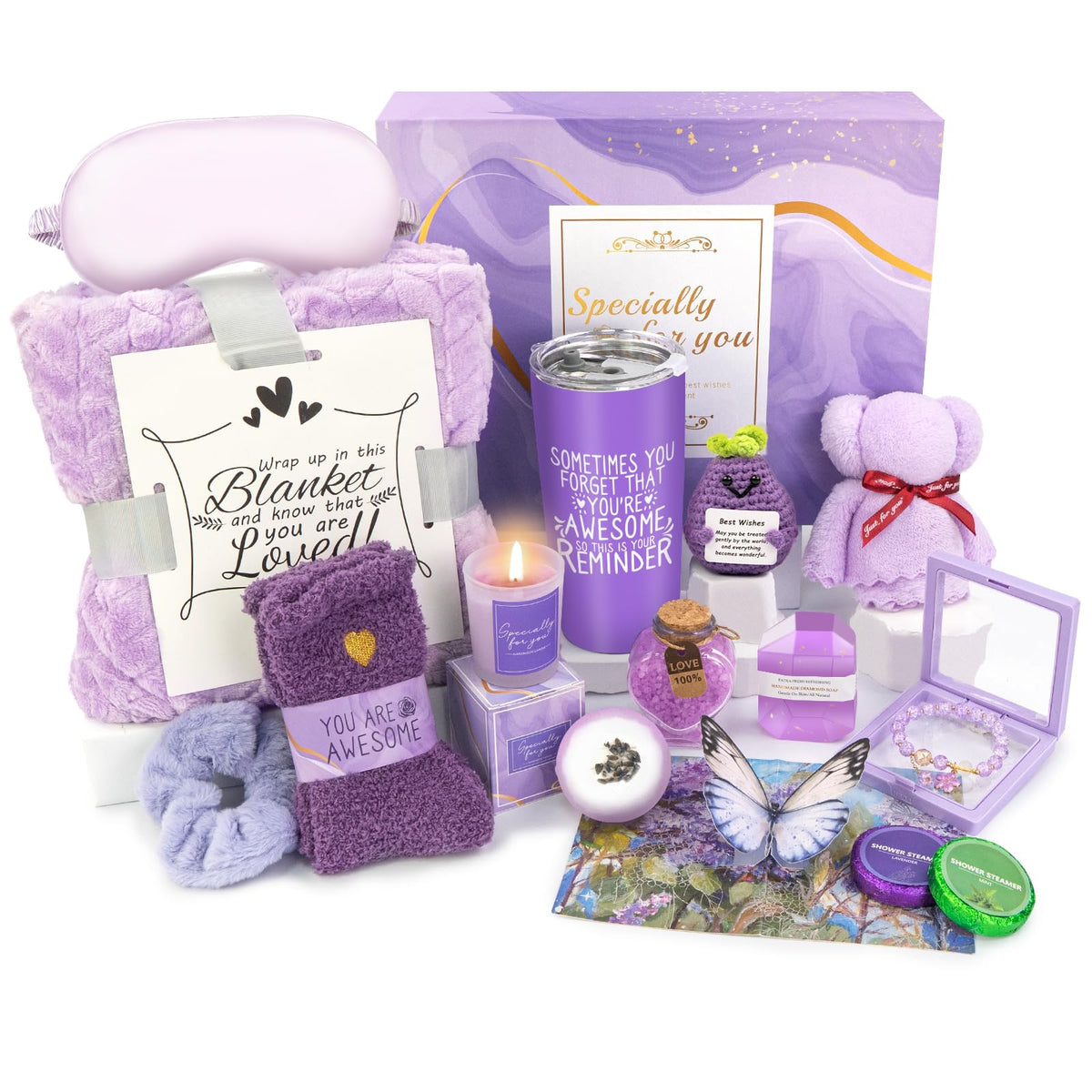 Spa Gifts for Women Lavender 16 Pcs Birthday Gift for Women - Betem Official Imagery - 2