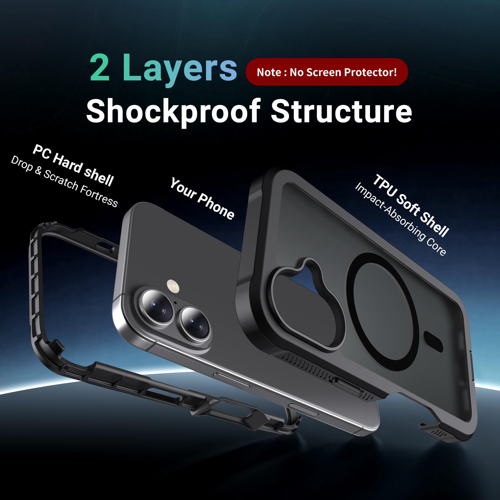 jaroco Magnetic for iPhone 17 Case Heavy Duty Protection Black - jaroco Official Product View 3