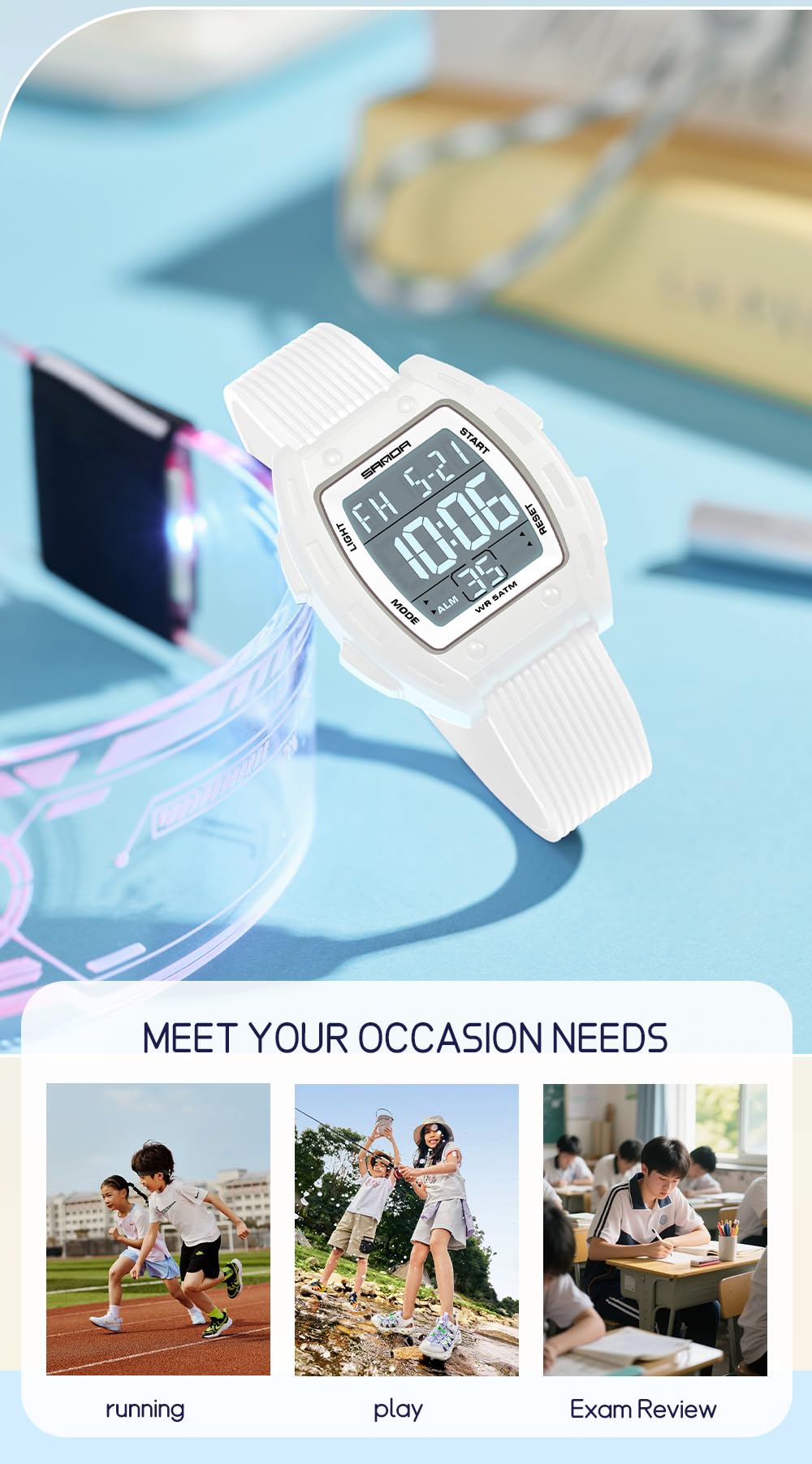 FANMIS Retro Digital Sports Watch Square Watch for Men Women - FANMIS Official Imagery - 4