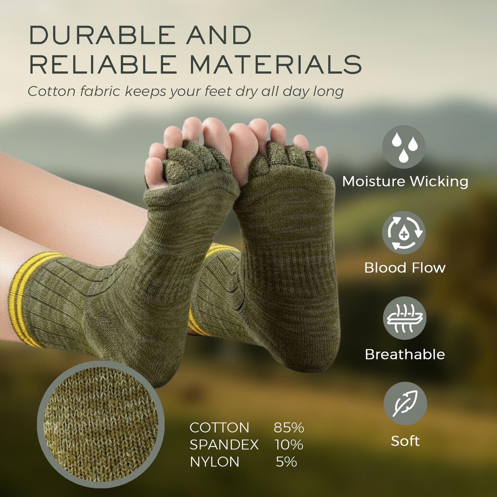 Burning Barefoot Toe Separator Socks – Foot Alignment & Pain Relief