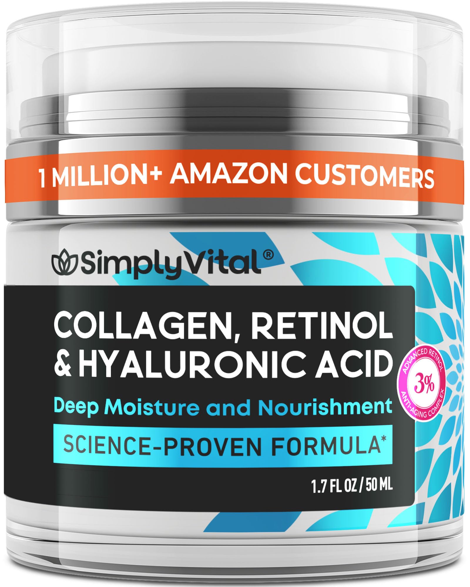 SimplyVital Face Moisturizer Retinol Collagen Hyaluronic - SimplyVital Official Product Imagery - 2