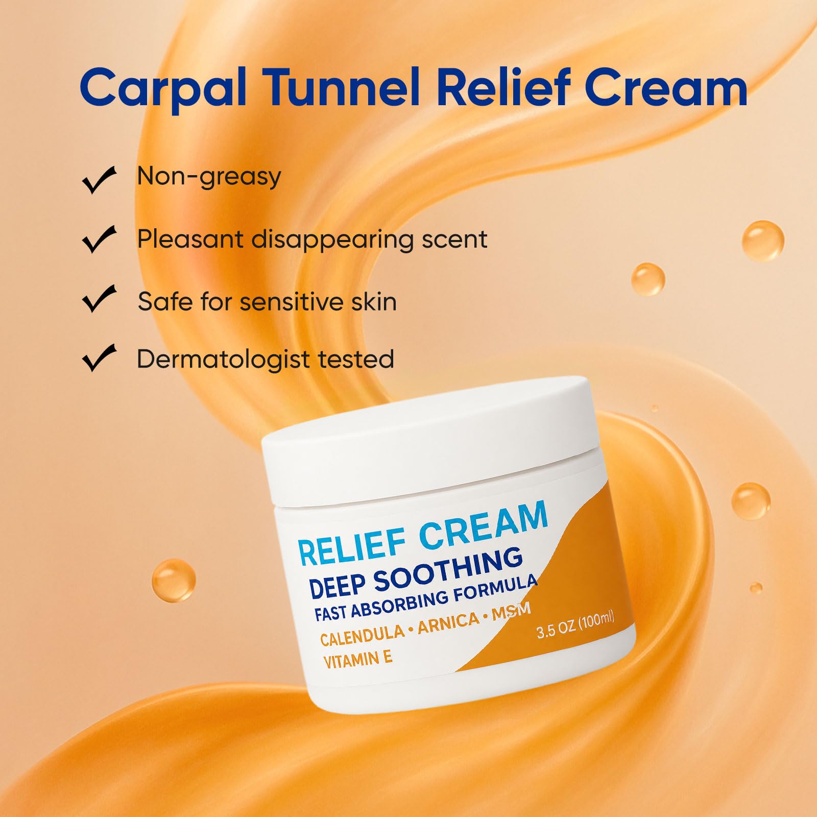WOVOEO Carpal Tunnel Relief Cream – Arnica, Emu Oil & Turmeric, 3.5 oz