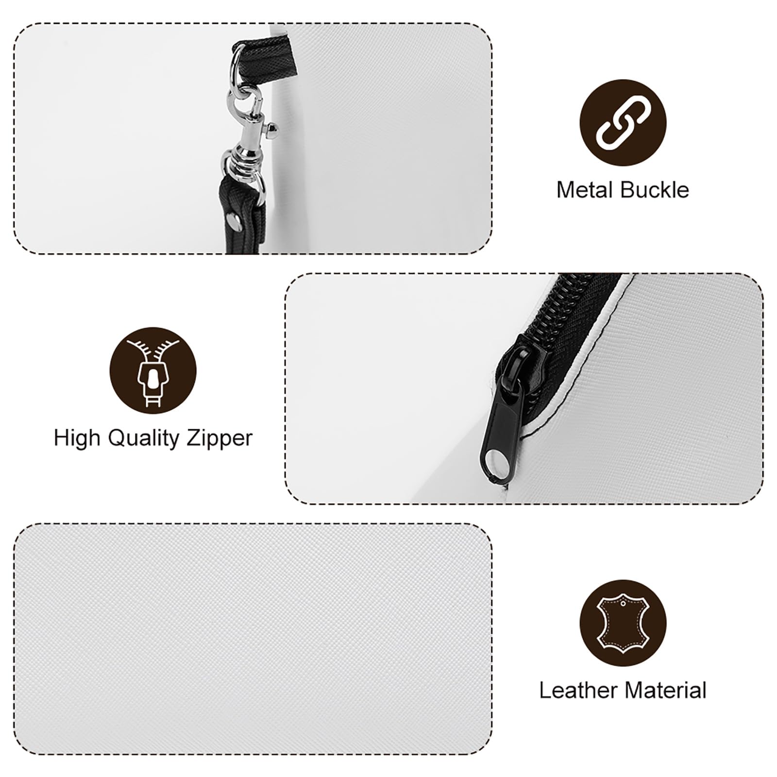 Qfsdijnig cute cow design cosmetic bag with wrist strap, made of PU leather, ideal for makeup and toiletries storage.