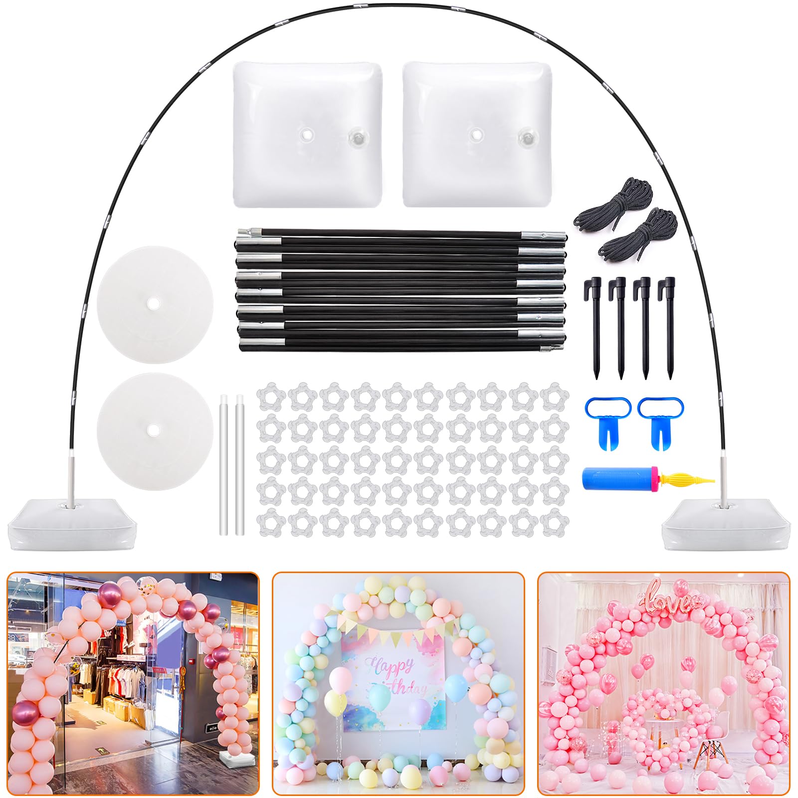 Chamvis Balloon Arch Kit, 9FT Height & 10FT Width Adjustable - Product Imagery