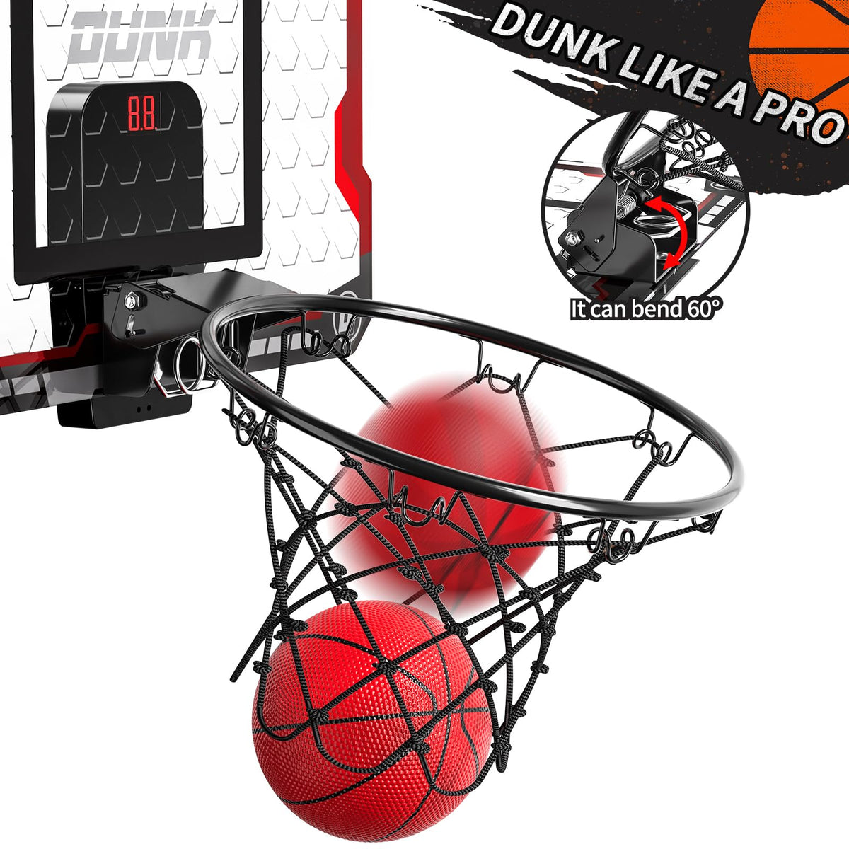 TEMI Indoor Basketball Hoop for Kids Door Room Basketball - TEMI Official Imagery - 4