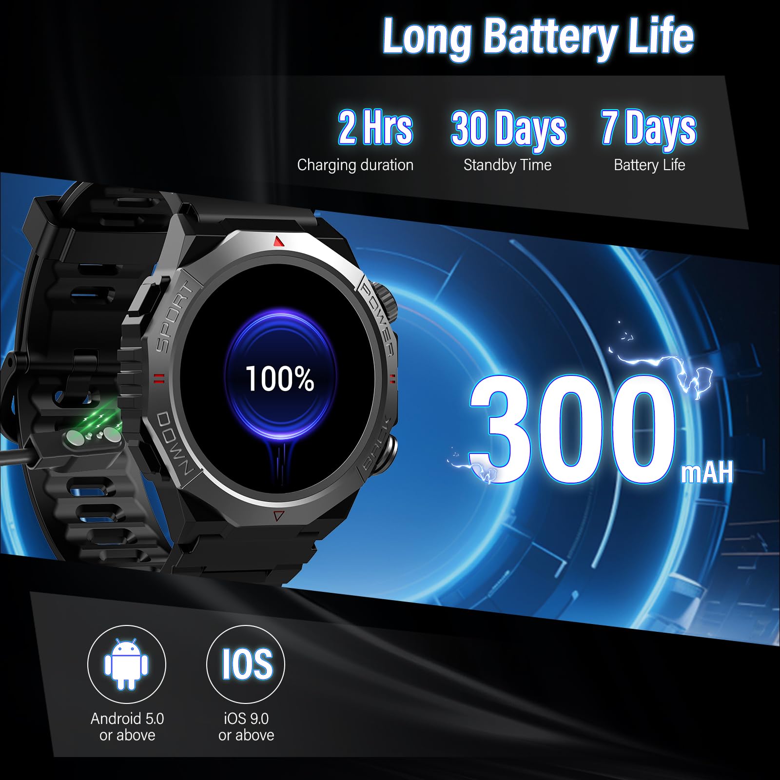 Qecnato Military Smart Watch for Men Answer Calls 1.39" HD Fitness 30D - View 6