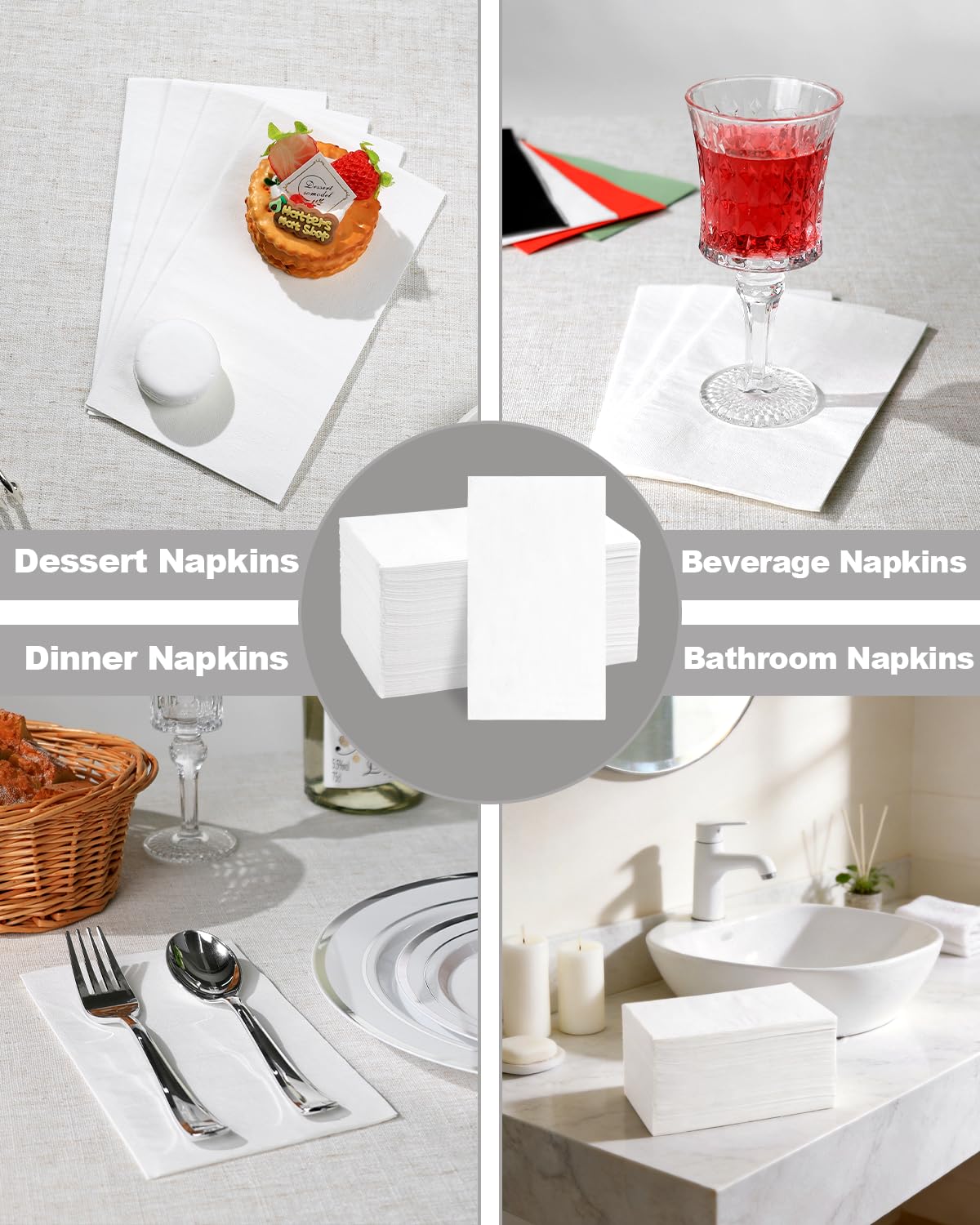 Goodluck 100-Pack White 3-Ply Disposable Guest Napkins, - Goodluck Official Product View 5