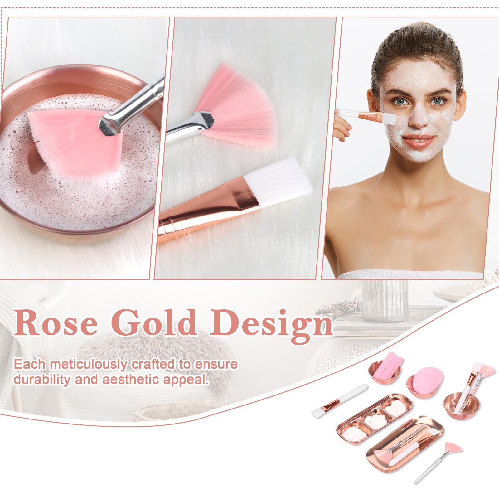 23 Pcs Rose Gold Esthetician Supplies 3 Stainless Steel Facial - DLUGOPIS