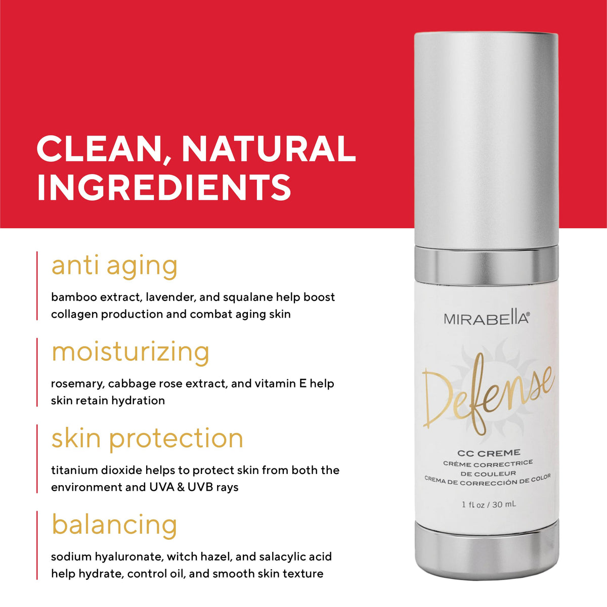 Mirabella Defense CC Creme Full Coverage Foundation with SPF - Mirabella Official Imagery - 6