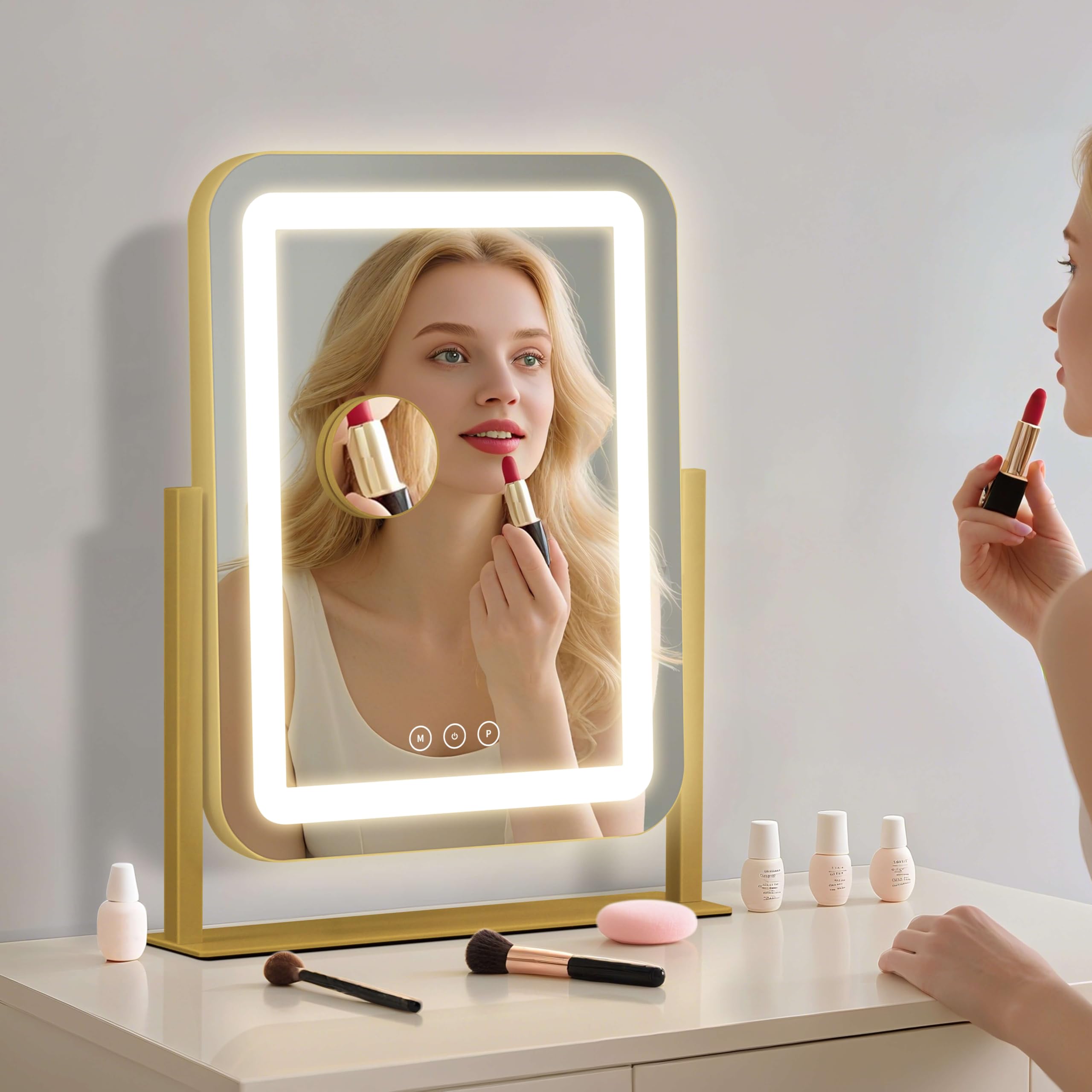 Shinerva 13.1"×16.7" Vanity Mirror with Lights, LED Makeup Mirror - Shinerva Official Product View 9