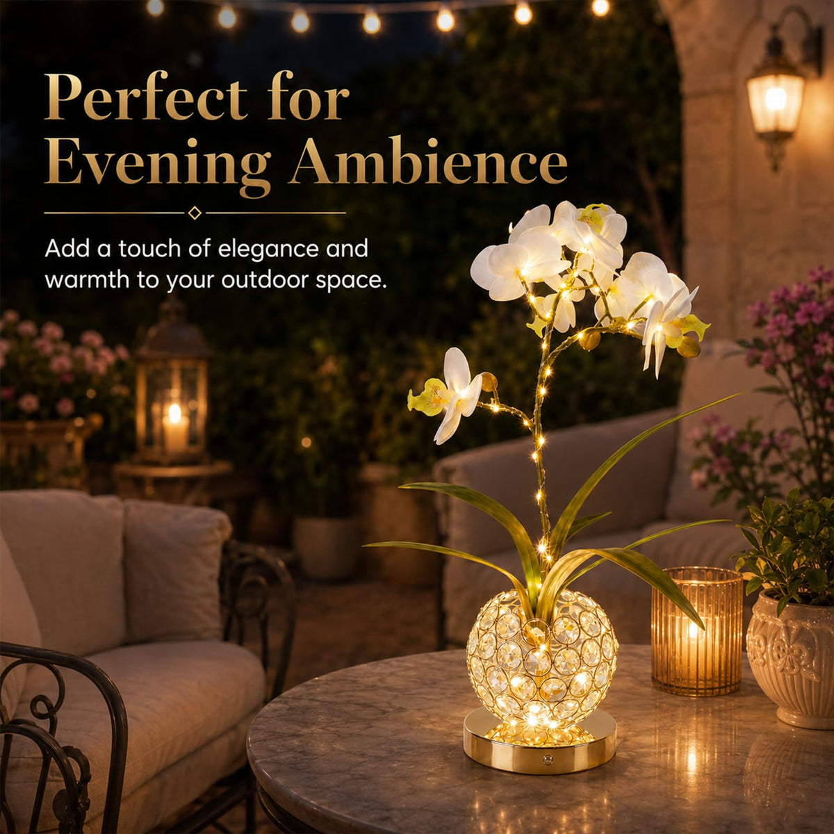Flower Table Lamp 3 Colors Touch Stepless Dimming Orchid - Strackvial Official Imagery - 8