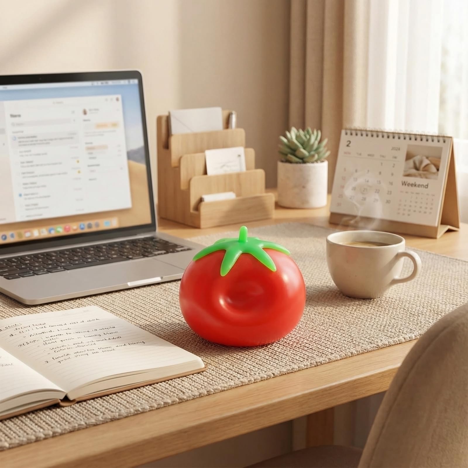 Realistic Tomato Stress Ball, 2.75 Inch Soft Slow Rising Fruit-Shaped - View 2