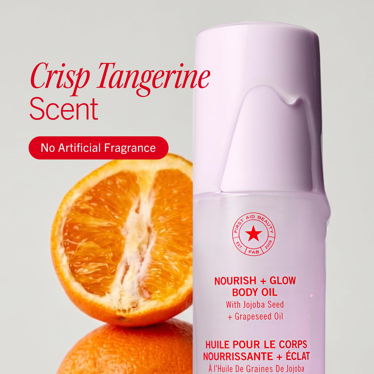 First Aid Beauty Nourish Glow Body Oil Crisp Tangerine Scent - Premium Selection Official Imagery - 5