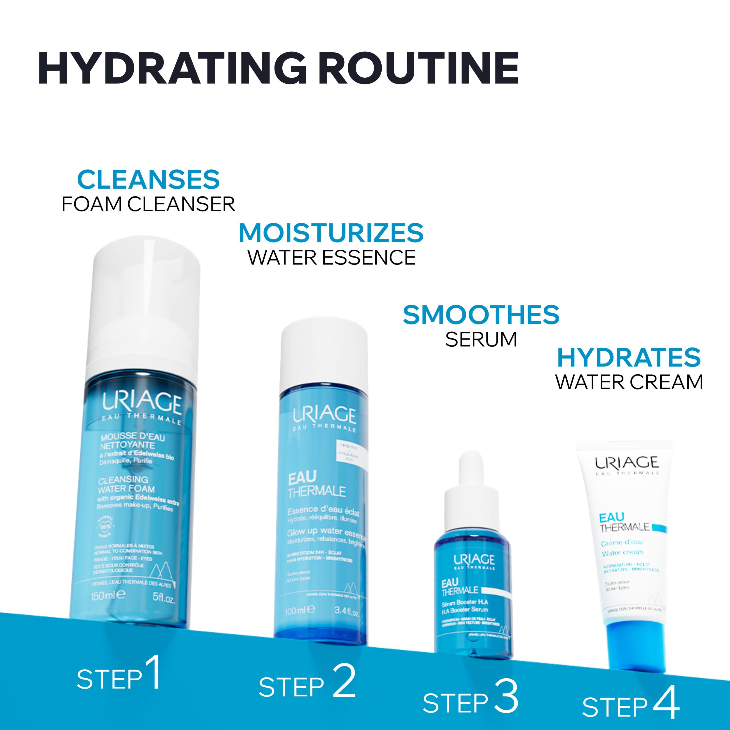 Uriage Water Essence, Facial Hydration Booster With Hyaluronic Acid