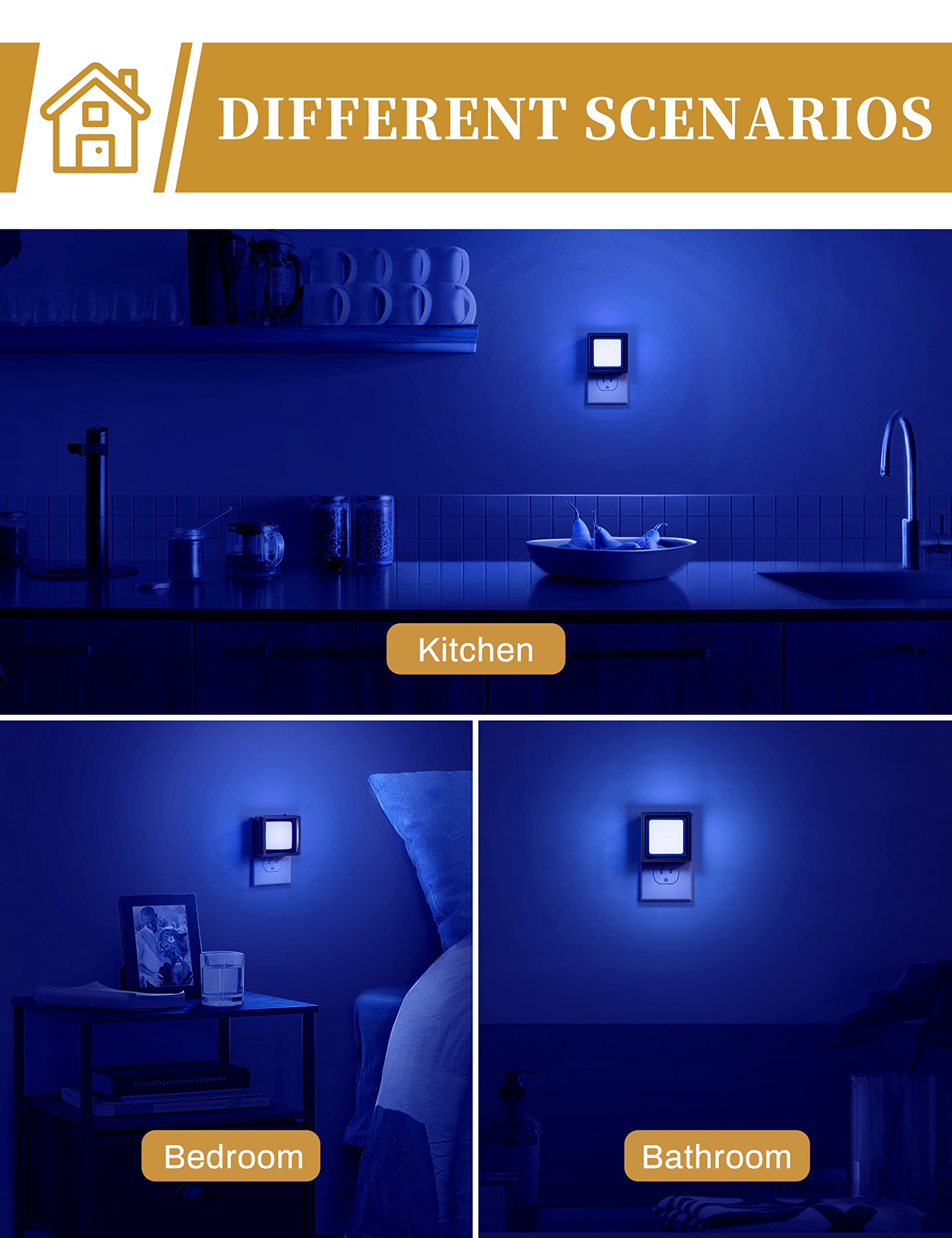 DORESshop Blue Night Light  ,Night Lights Plug Into Wall - DORESshop Official Product View 6