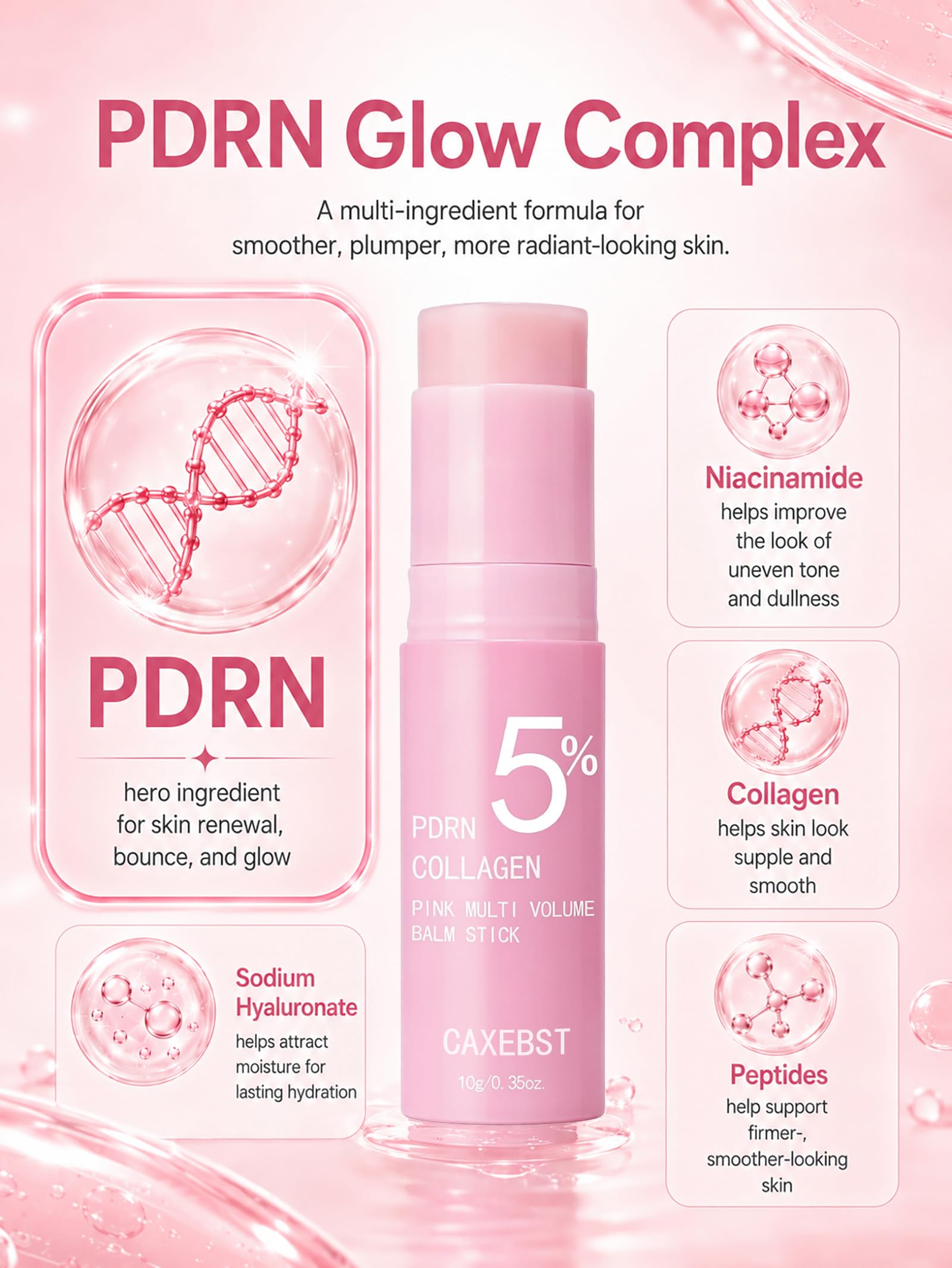 CAXEBST Pack PDRN Pink Collagen Multi Balm Stick - CAXEBST Official Product View 3