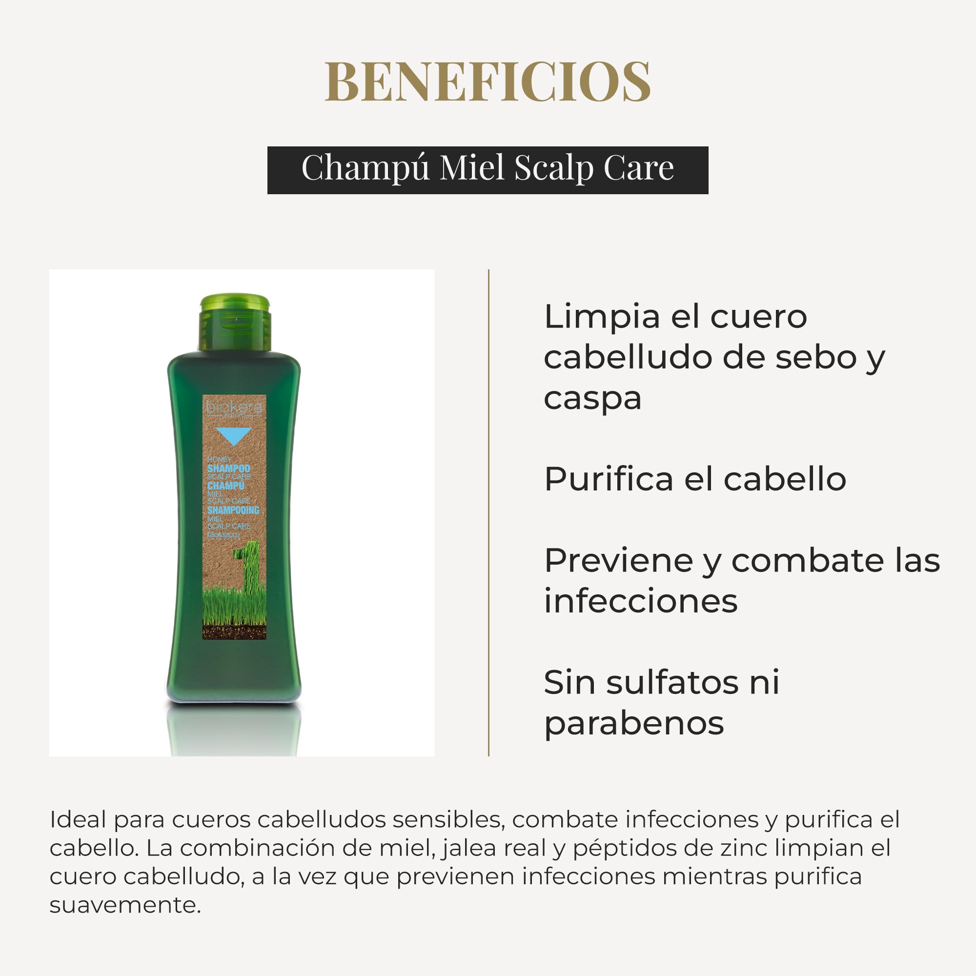 SALERM - Sensitive Scalp Shampoo - Biokera Natura Honey Scalp Care Shampoo - 300 ml - Helps Cleanse the Scalp of Sebum and Flakes - Supports Healthy Hair - Helps Maintain Scalp Health