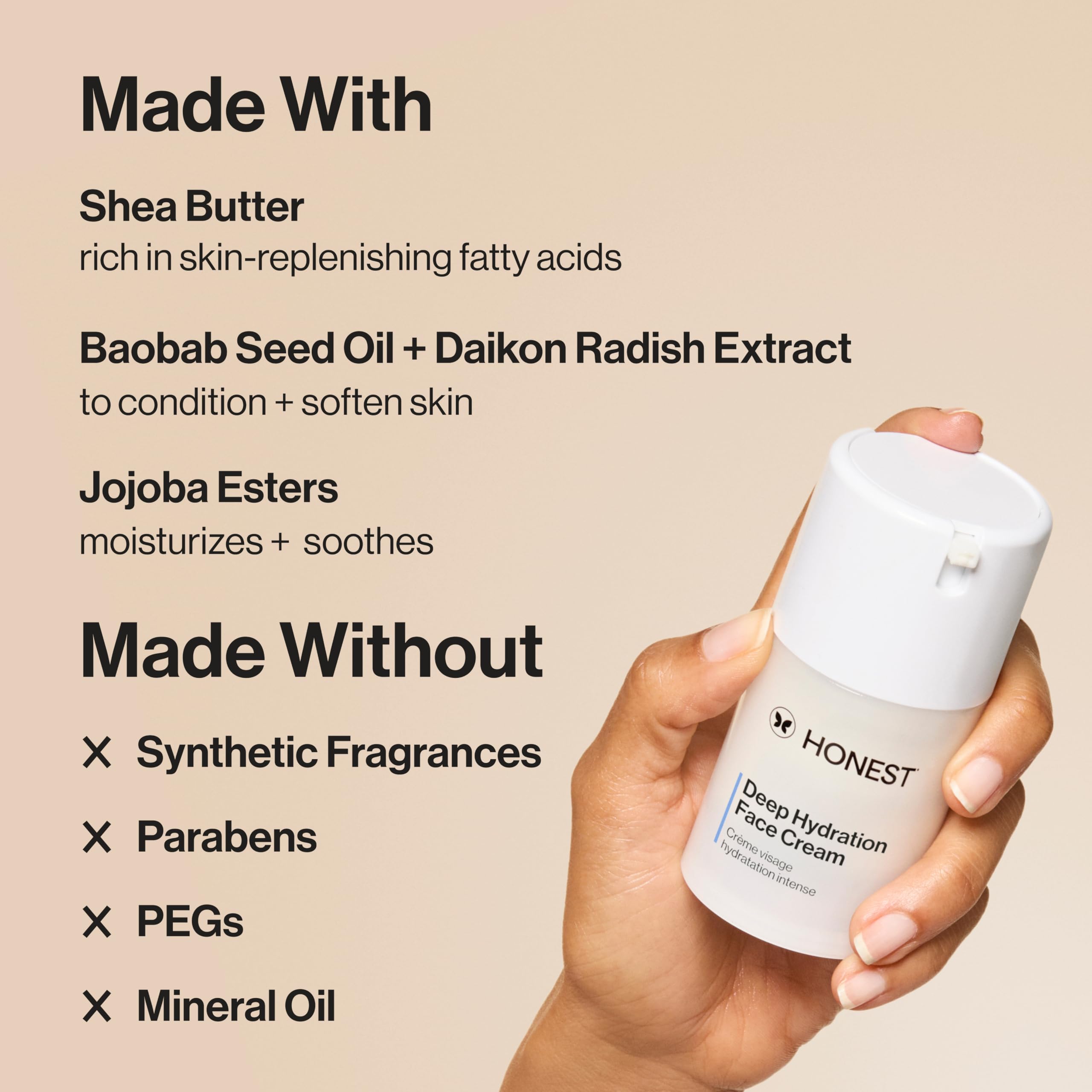 Honest Beauty Deep Hydration Face Cream for Dry Skin 1 7 fl - Honest Beauty Official Product Imagery - 4