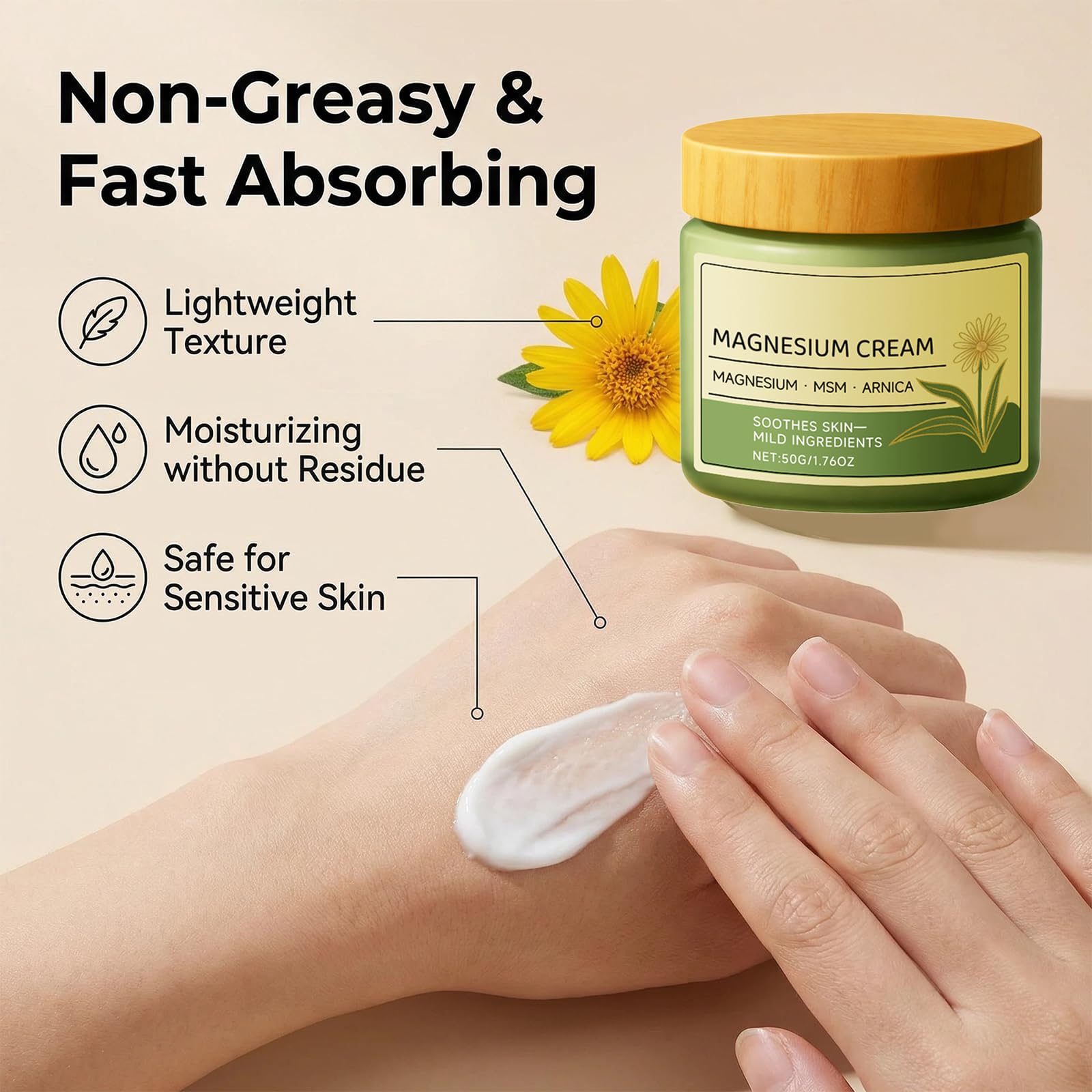 Magnesium Chloride Nerve Relief Cream with Arnica & MSM