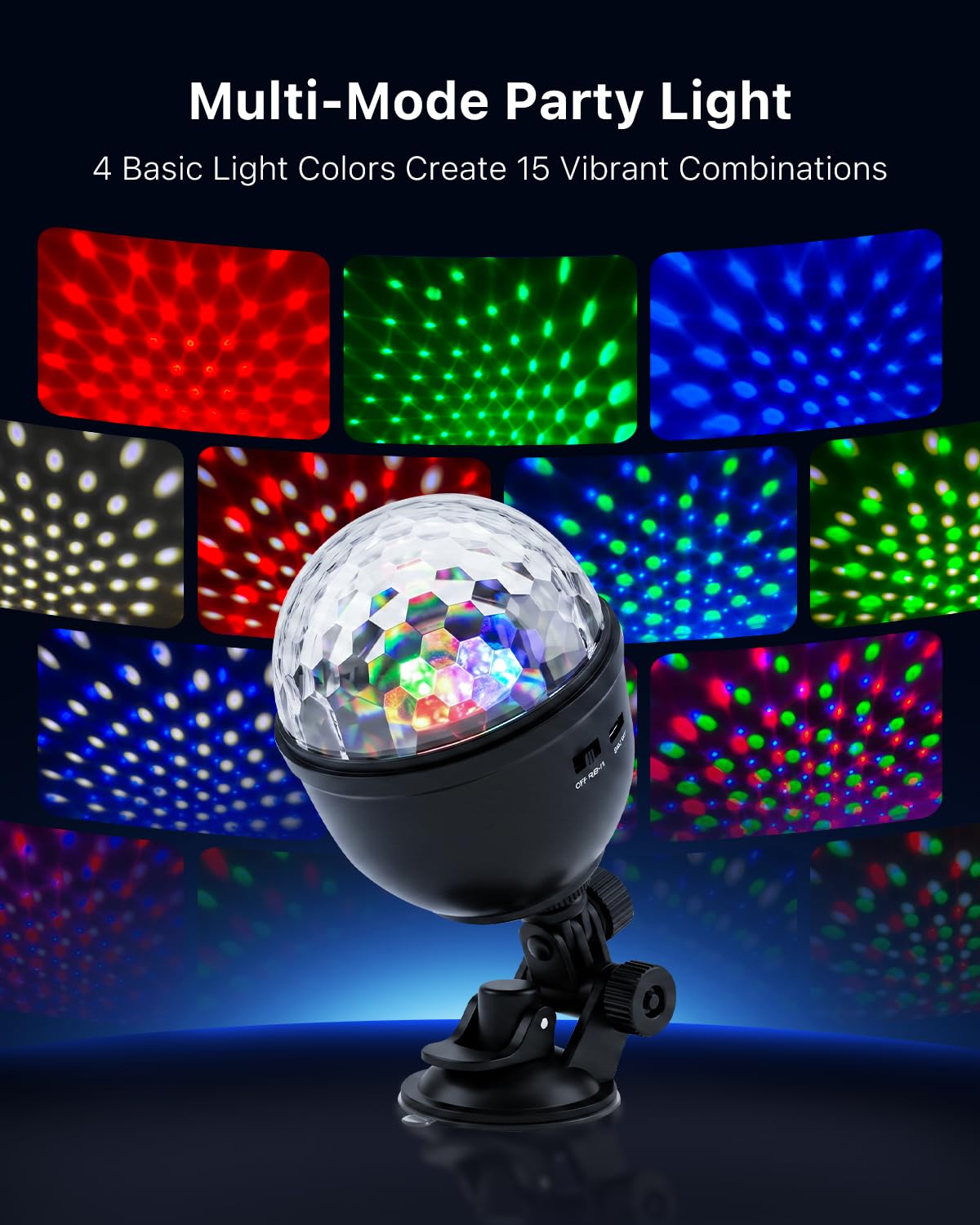 2 Pack Cupcake RGB Disco Ball Lights for Party Ambient Night - FALOVE Official Imagery - 3