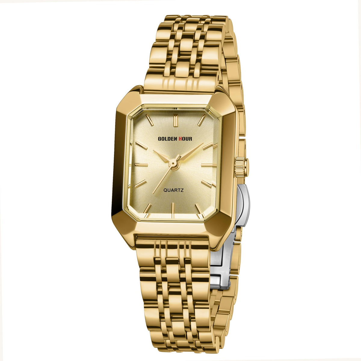GOLDEN HOUR Women s Rectangular Quartz Watch Gold Tone - GOLDEN HOUR Official Imagery - 4