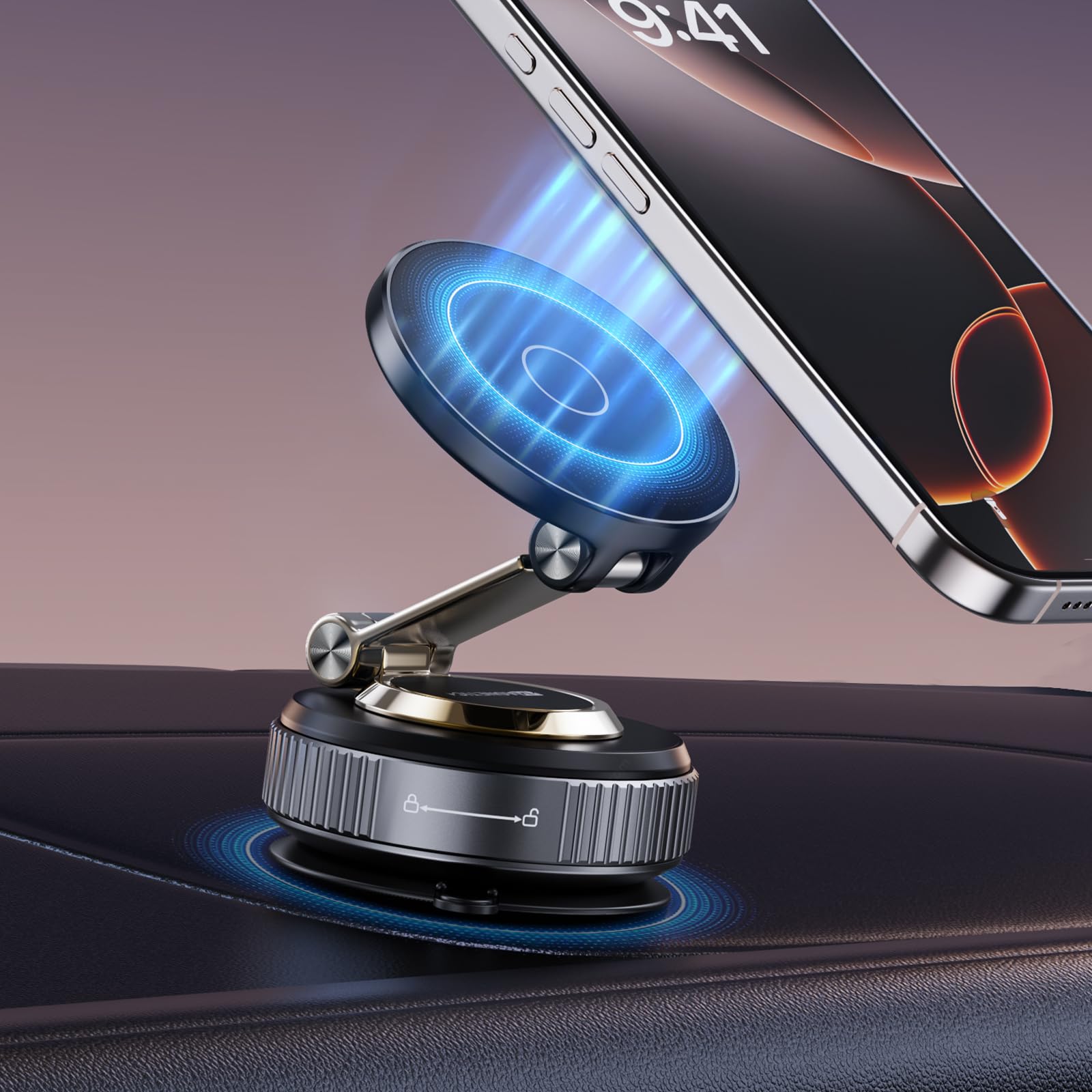 YLBV Magnetic Phone Holder for Car 2026 Heavy Duty Model 360° Adjustable Vacuum - YLBV Official Product View 8