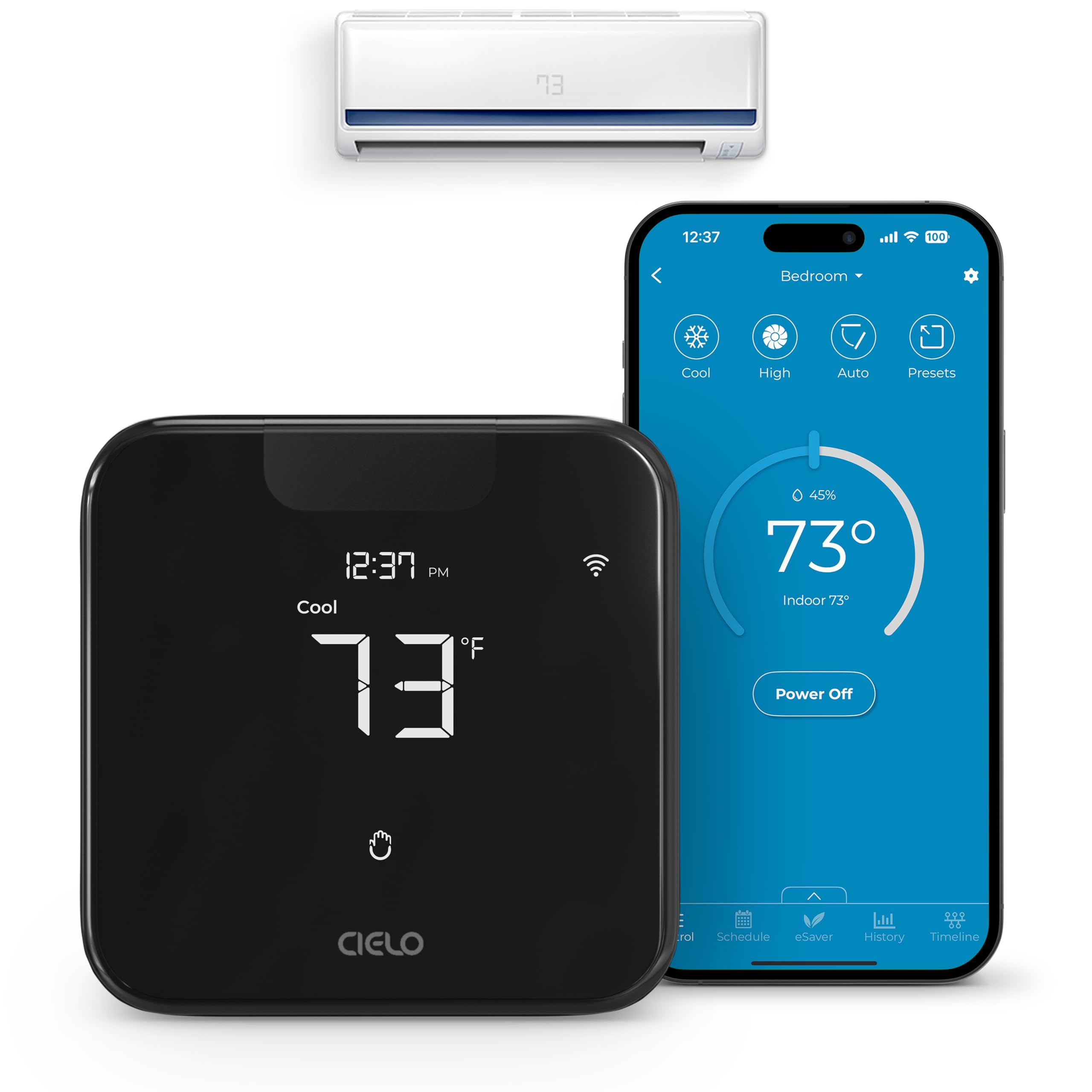 Cielo Breez Breez Max Smart WiFi Thermostat for Mini-Split, Windo - Cielo Breez Official Product View 1