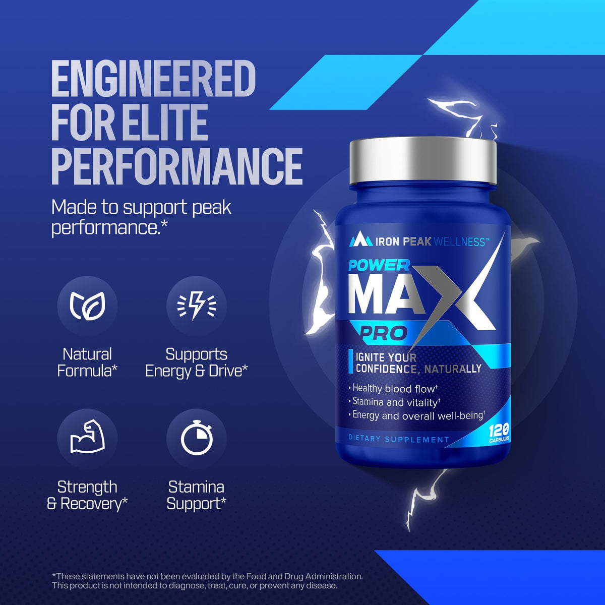 Testosterone Booster for Men Male Enhancing Supplement - IronPeak Wellness Official Imagery - 7