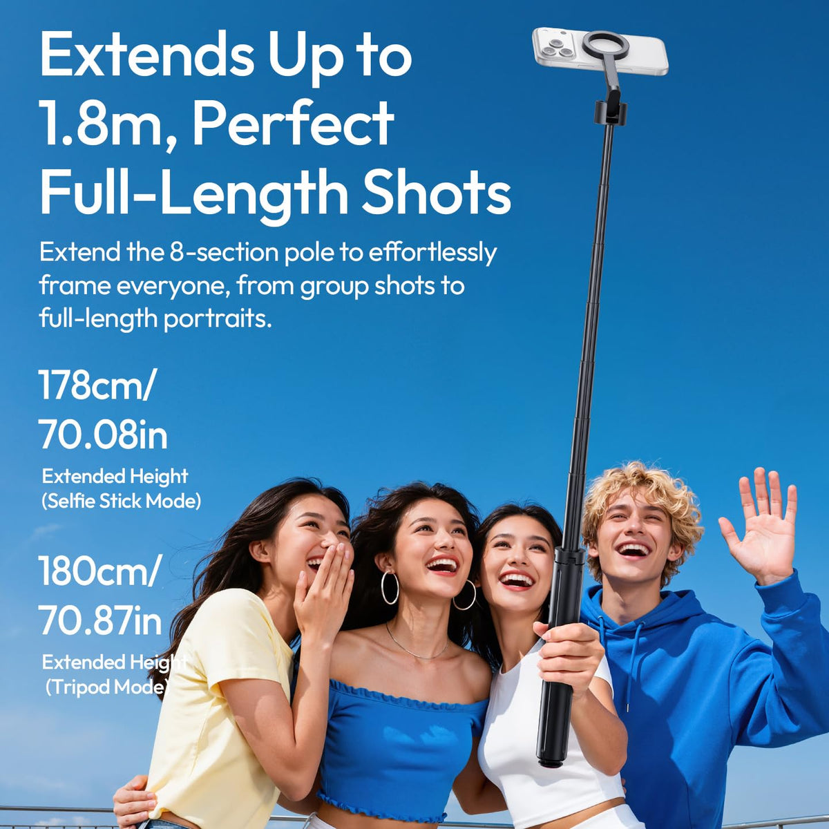 ULANZI 71 Magnetic Phone Tripod Auto Open Close Selfie Stick - ULANZI Official Imagery - 6