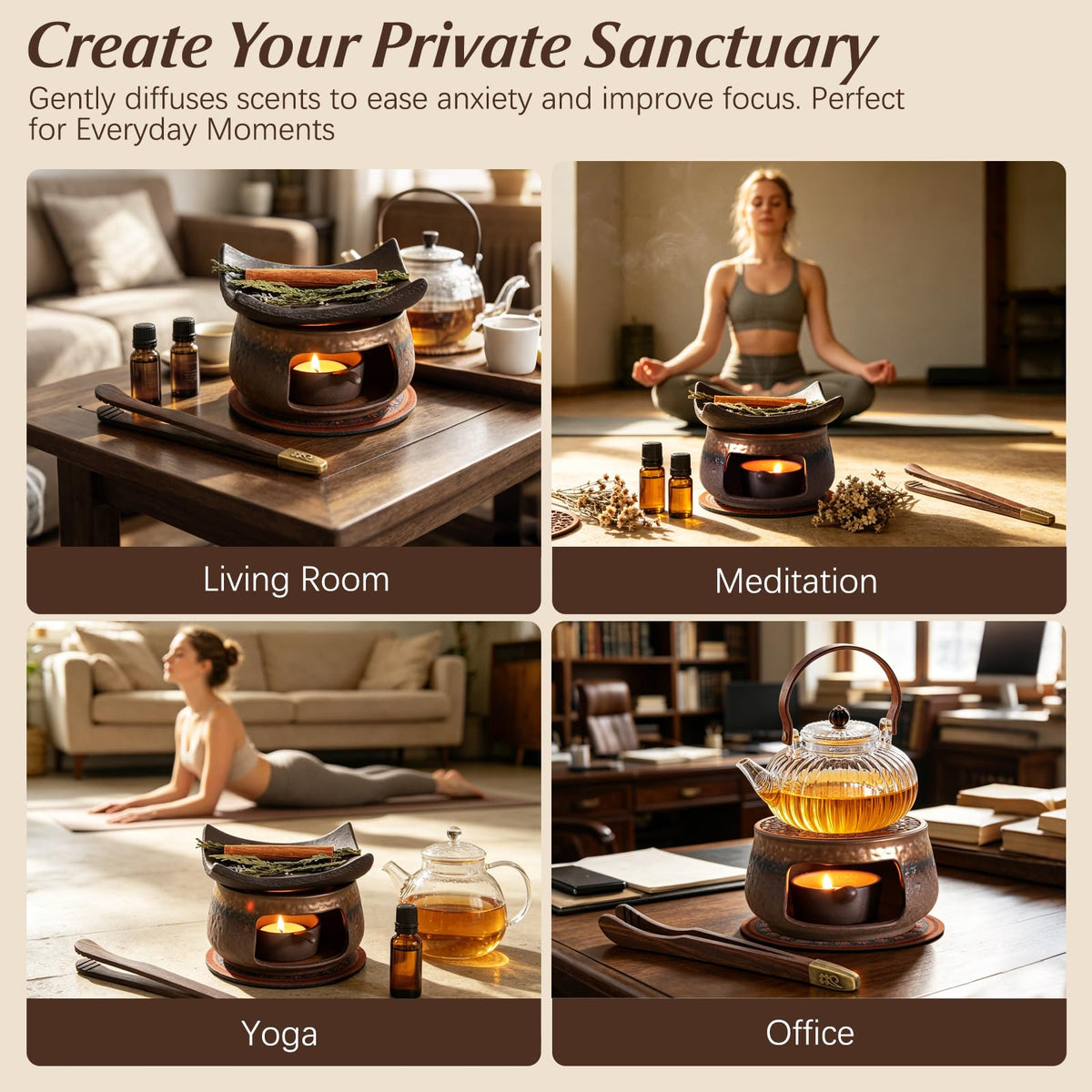 Zen Herb Burner Kit 1250 C High Fired Aromatherapy Burner - BYSHIGEBAO Official Imagery - 6